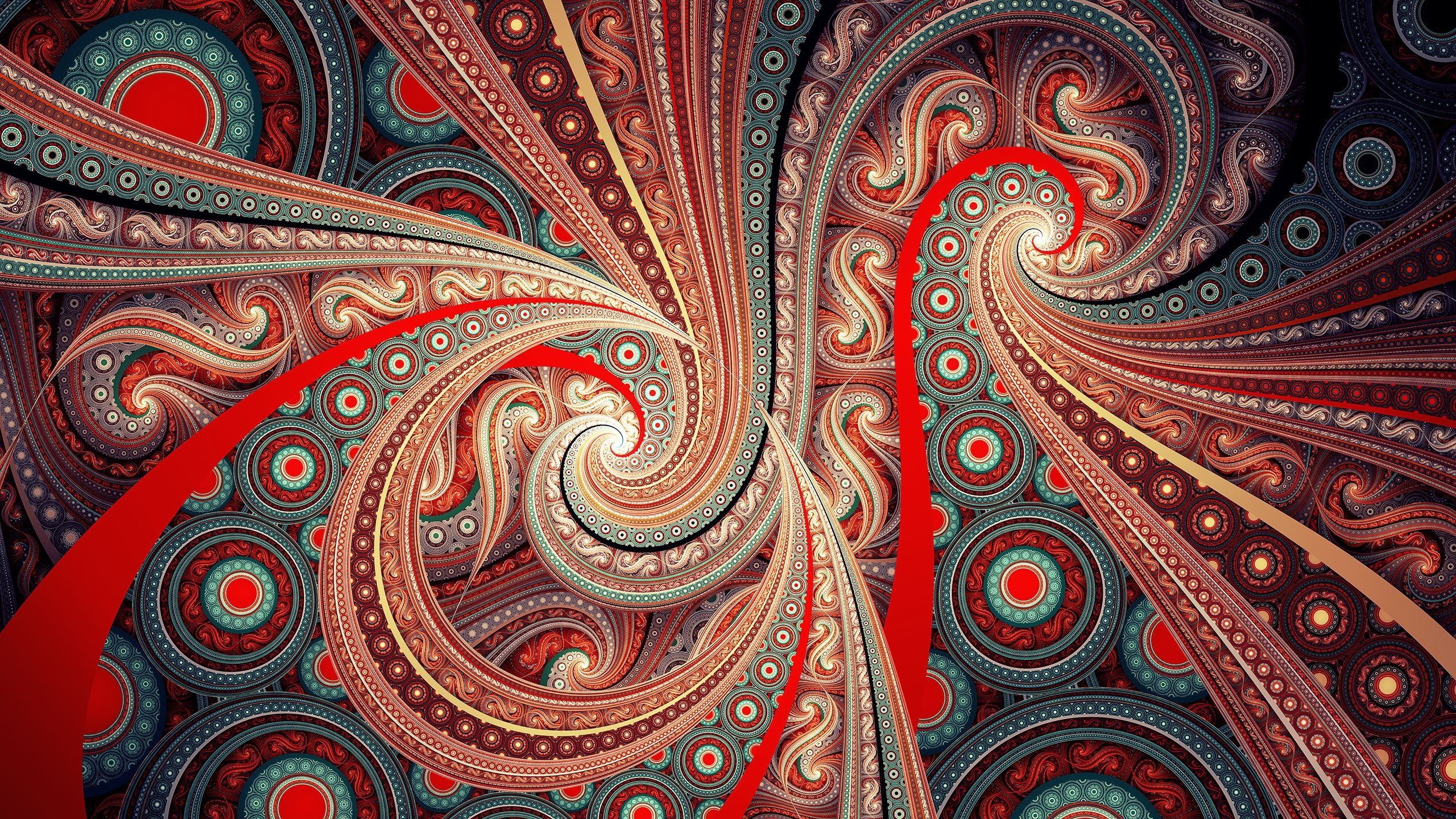 Wallpaper Beautiful pattern, colorful, fractal art, abstract picture 2560x1440 QHD Picture, Image