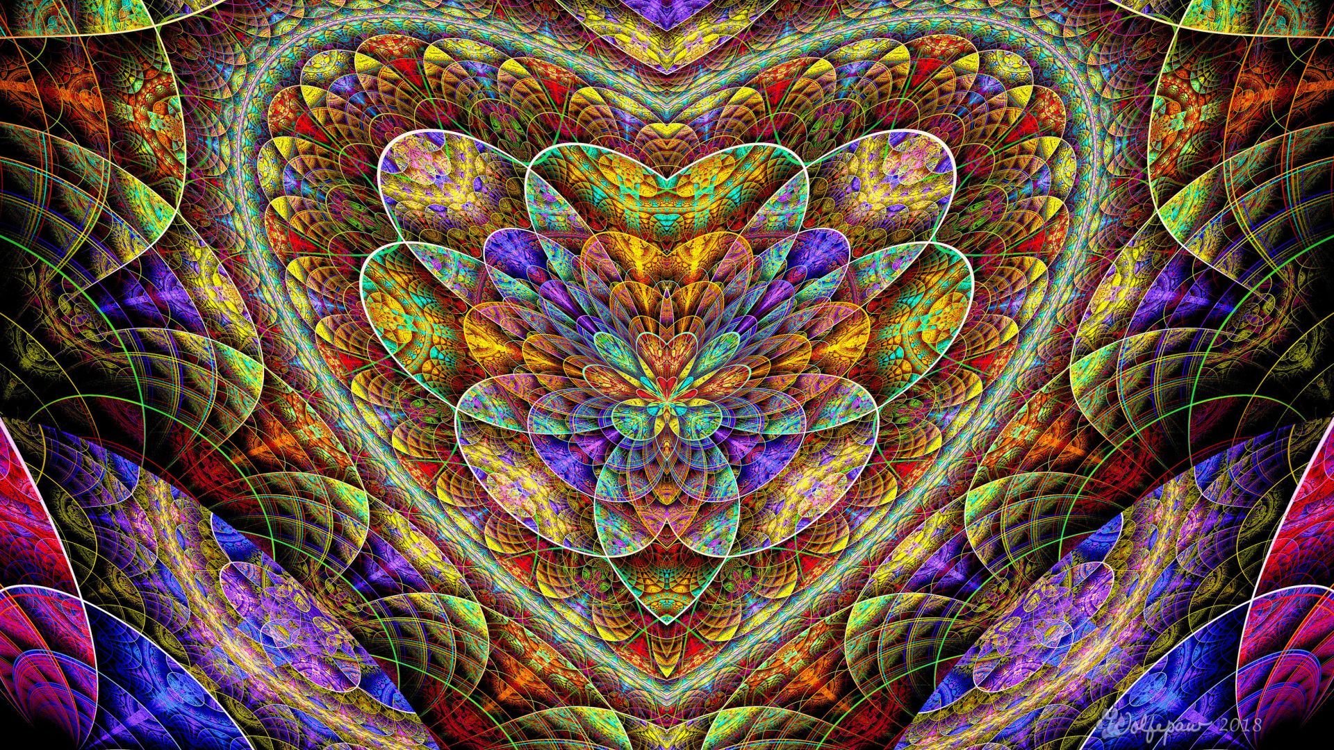 Desktop wallpaper colorful, fractal, pattern, art, HD image, picture, background, 9a5da8