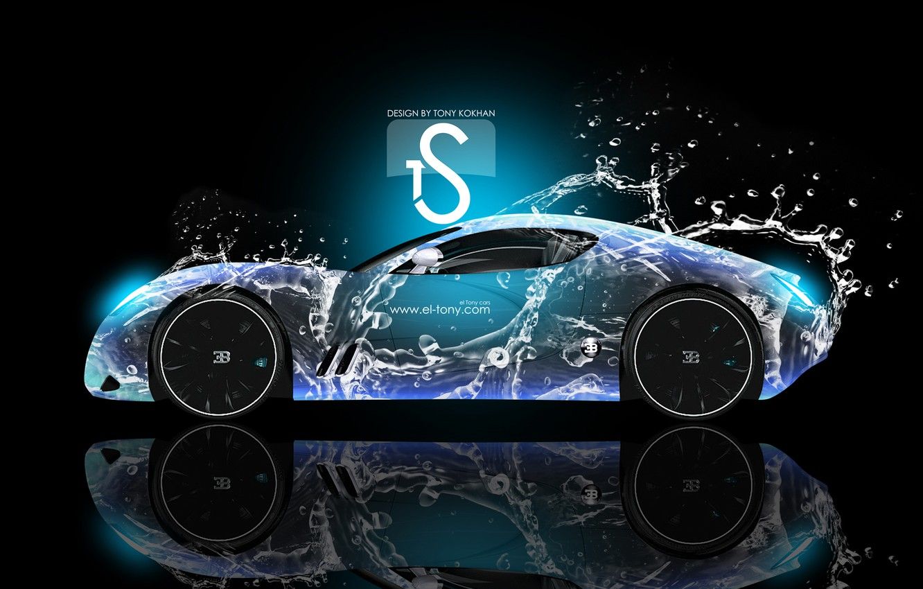 Wallpaper Bugatti, Blue, Water, Neon, el Tony Cars, Gangloff image for desktop, section bugatti