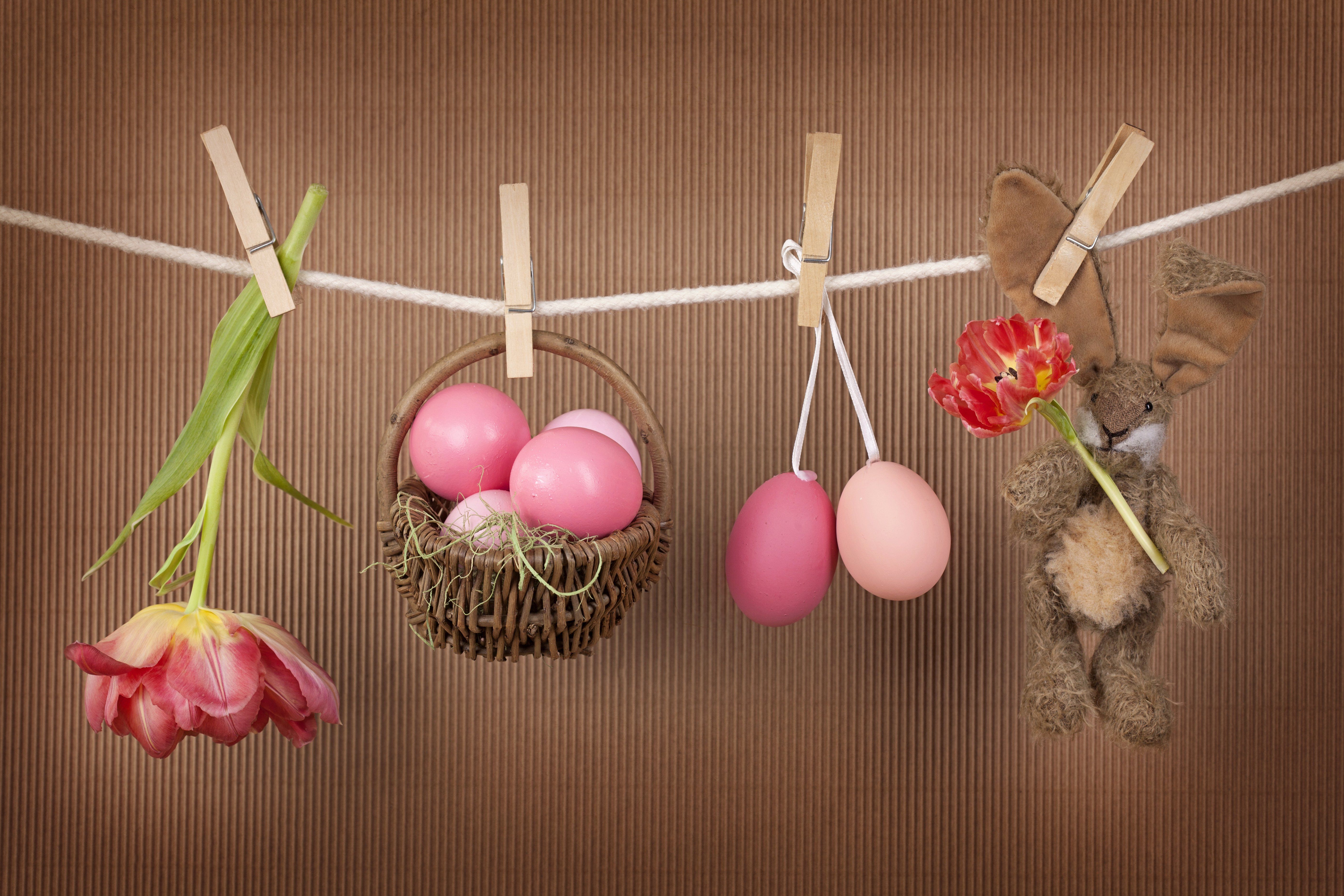 Pin Easter Toys Tulips Eggs Wicker basket wallpaperx3744