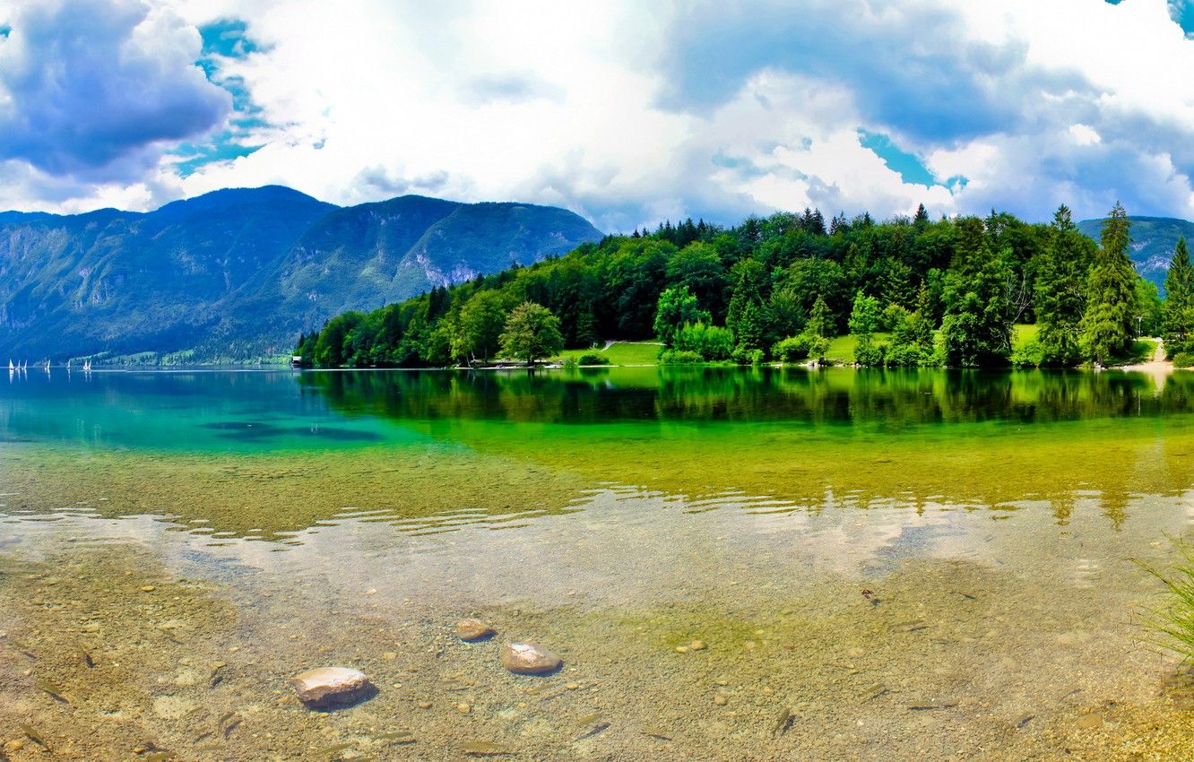 Wallpaper summer, mountains, nature, river, Slovenia image for desktop, section пейзажи