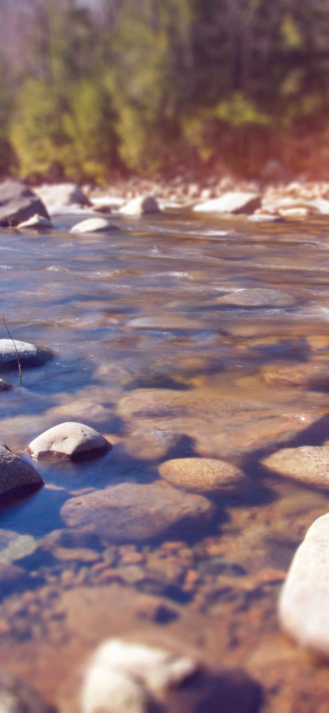 Summer Rocks River Lake Nature Mountain Flare Wallpaper