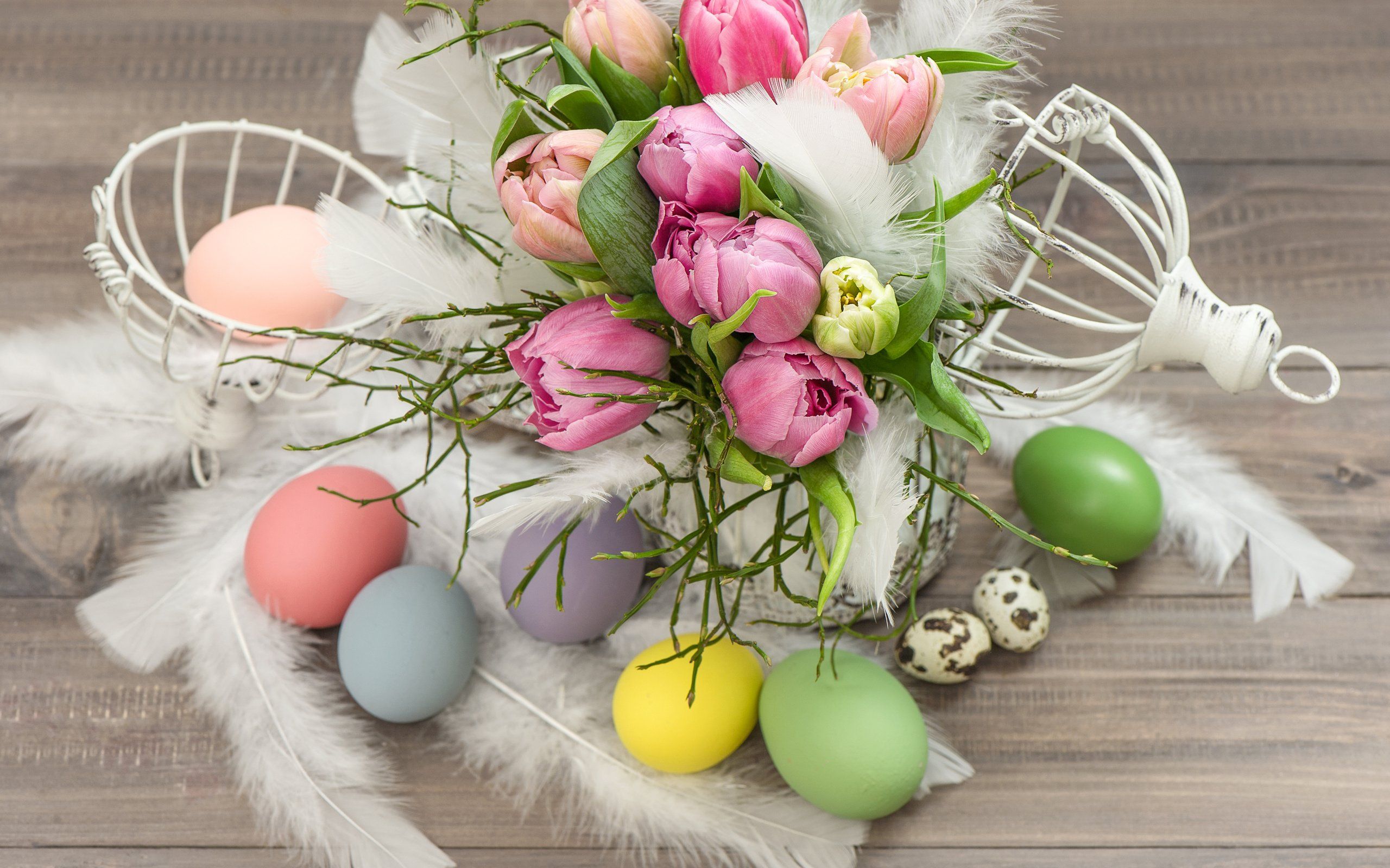 eggs, Tulips, Flowers, Easter Wallpaper HD / Desktop and Mobile Background