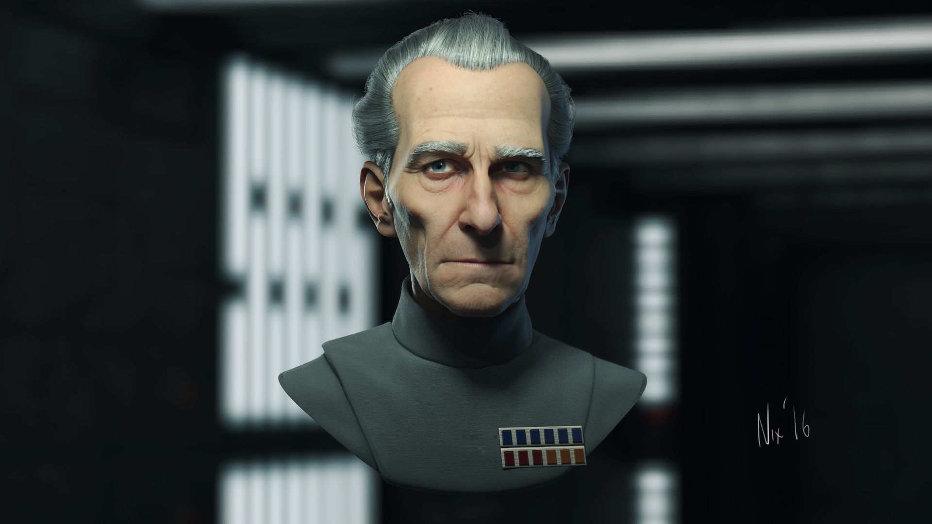Chris Nix Moff Tarkin Cushing likeness study