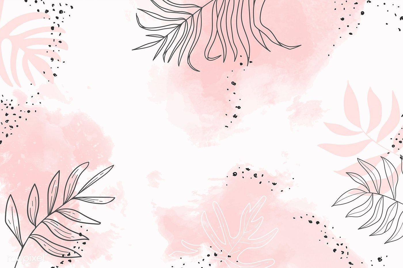 Pink leafy watercolor background vector. premium image / Aum. Pink wallpaper laptop, Computer wallpaper desktop wallpaper, Pink wallpaper pc