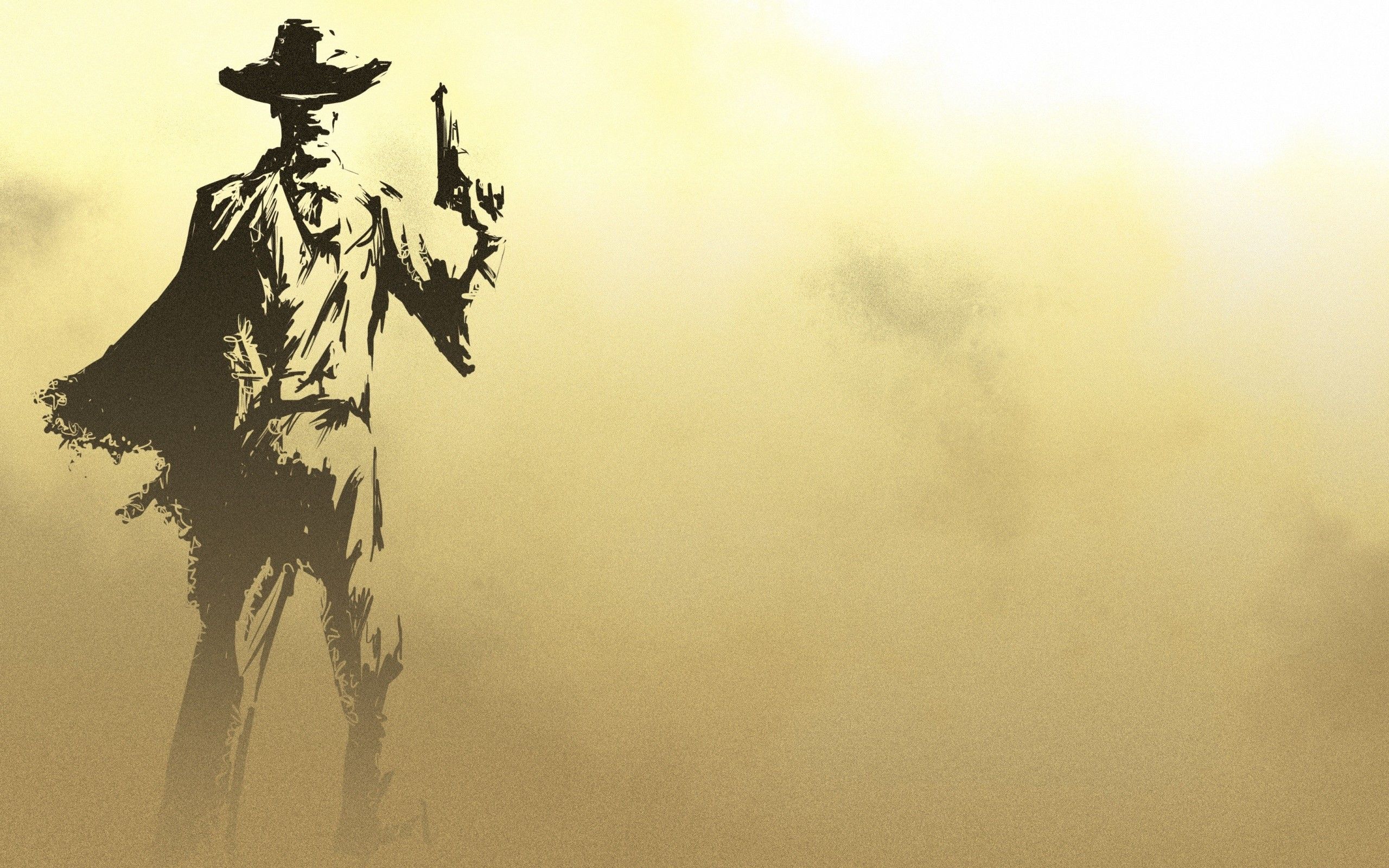 Minimalistic sketched gunslinger. Cowboy bebop wallpaper, Cowboy picture, Widescreen wallpaper