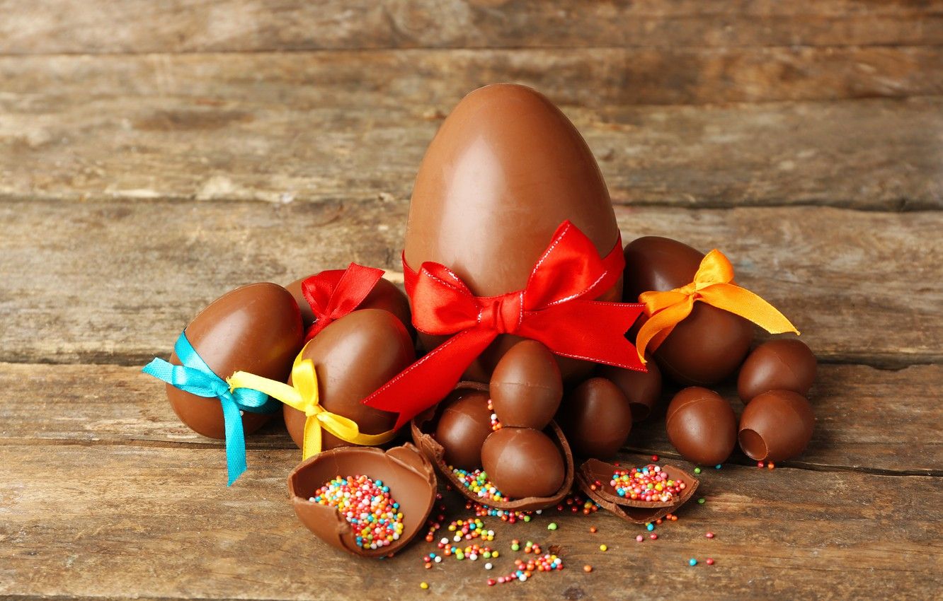 Wallpaper chocolate, eggs, Easter, chocolate, Easter, eggs, decoration, Happy image for desktop, section праздники