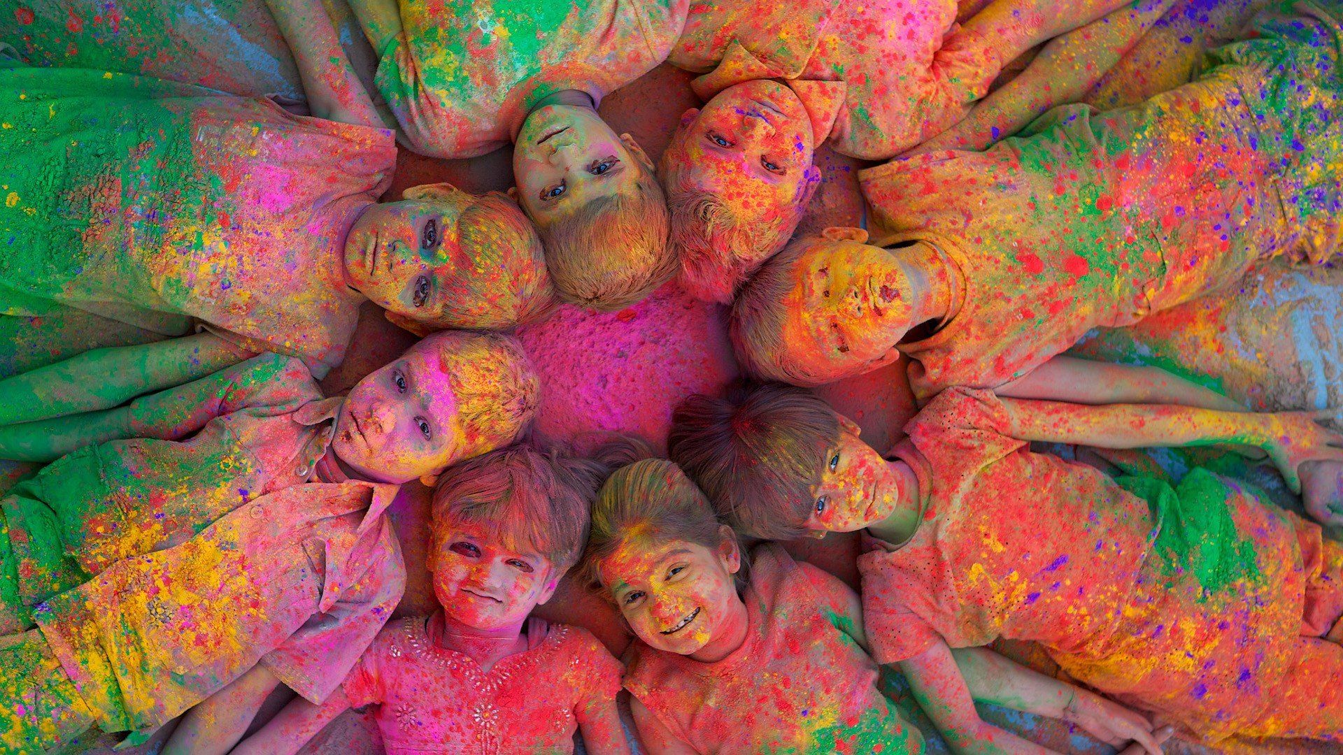 multicolor, India, Holi, Jodhpur, Children Wallpaper HD / Desktop and Mobile Background