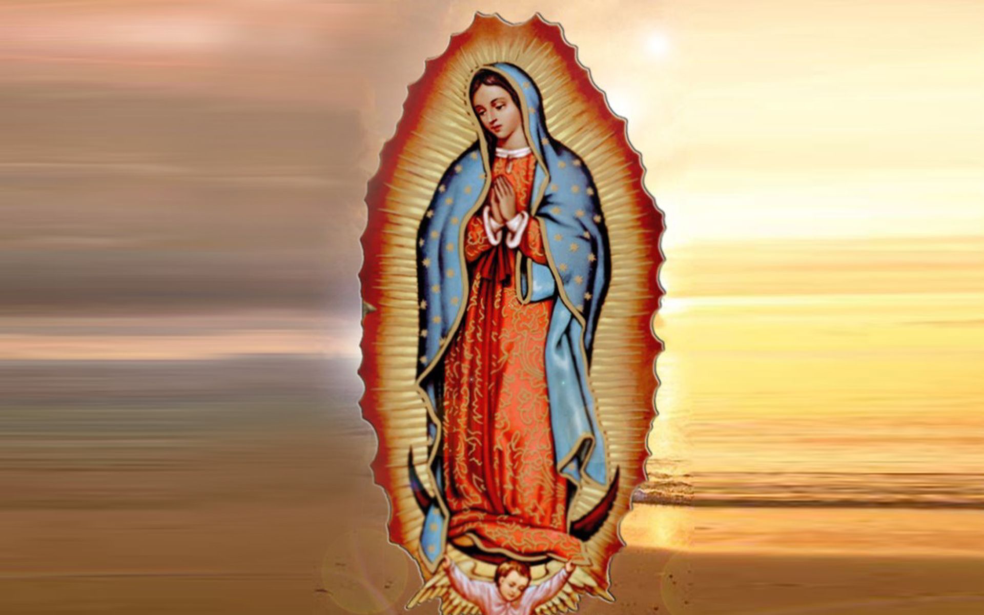 Wallpaper Virgen De Guadalupe With Roses