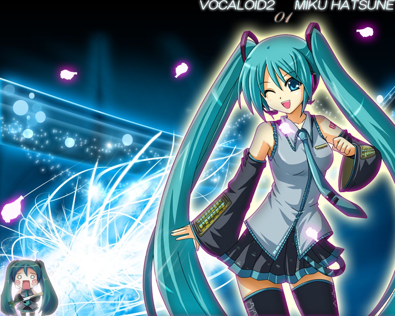 Miku Miku Hatsune Chibi HD Wallpaper