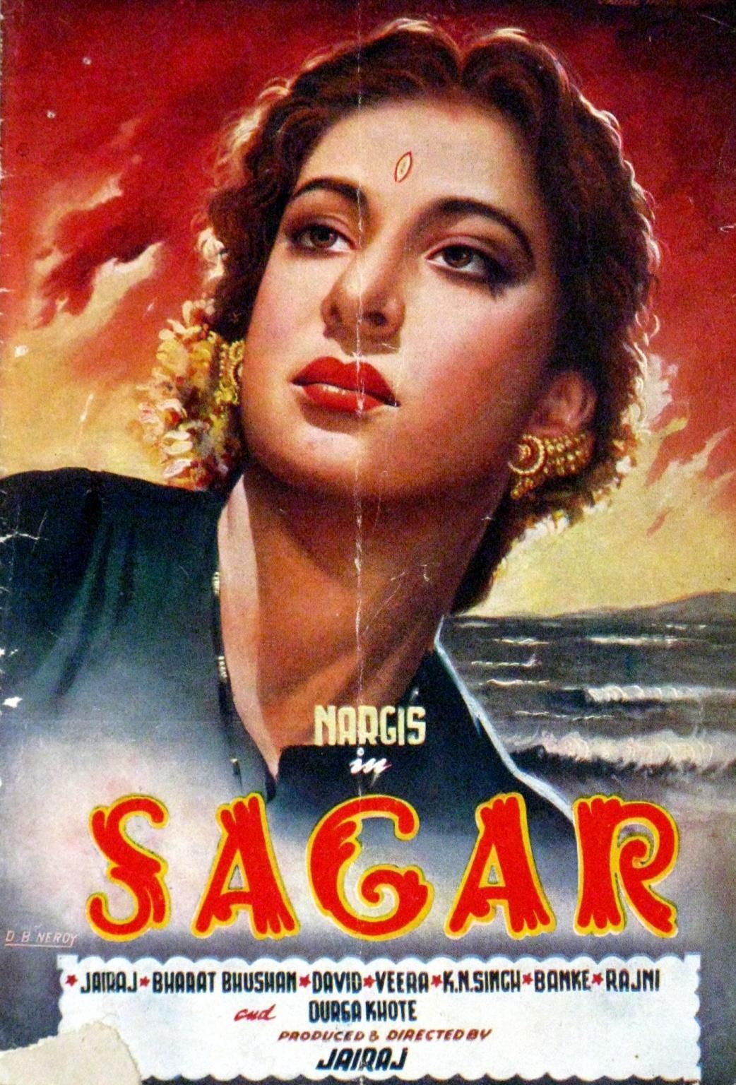 Saagar (1951). Bollywood posters, Old film posters, Old movie posters