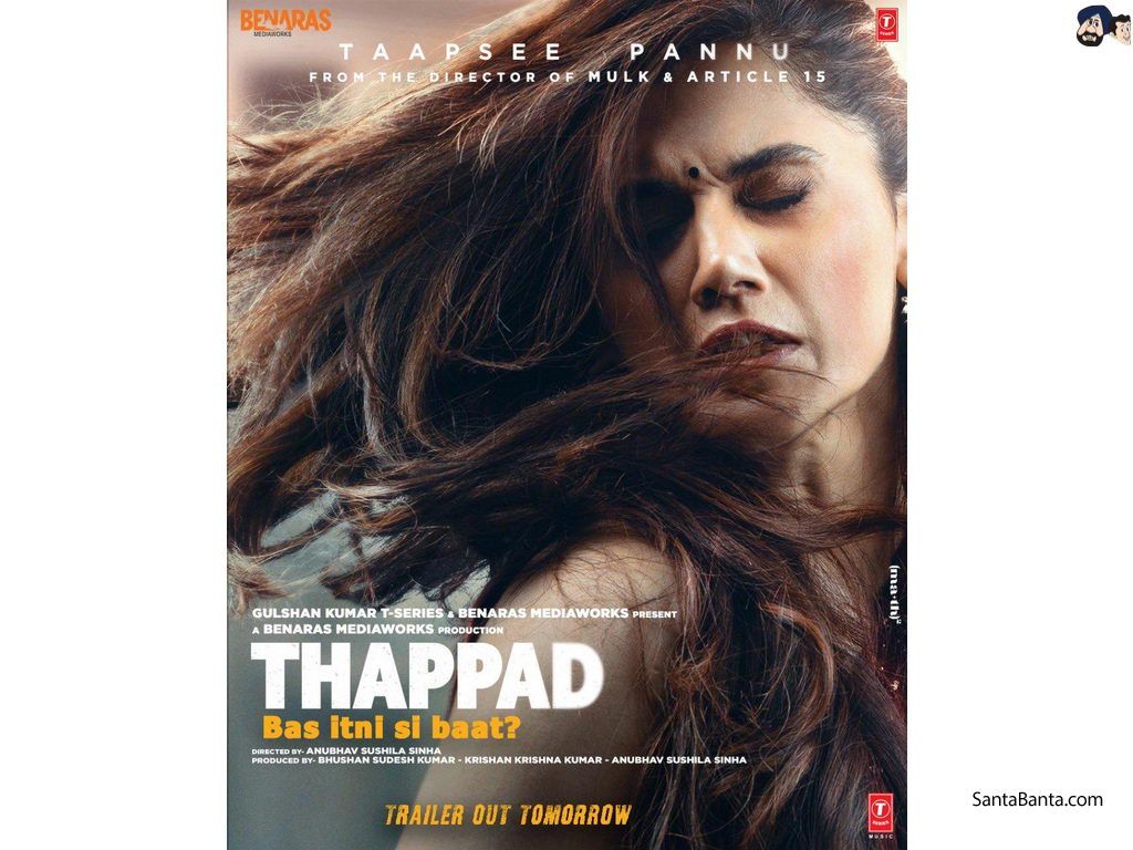 Taapsee Pannu in Bollywood film `Thappad` (Release 28th, 2020)