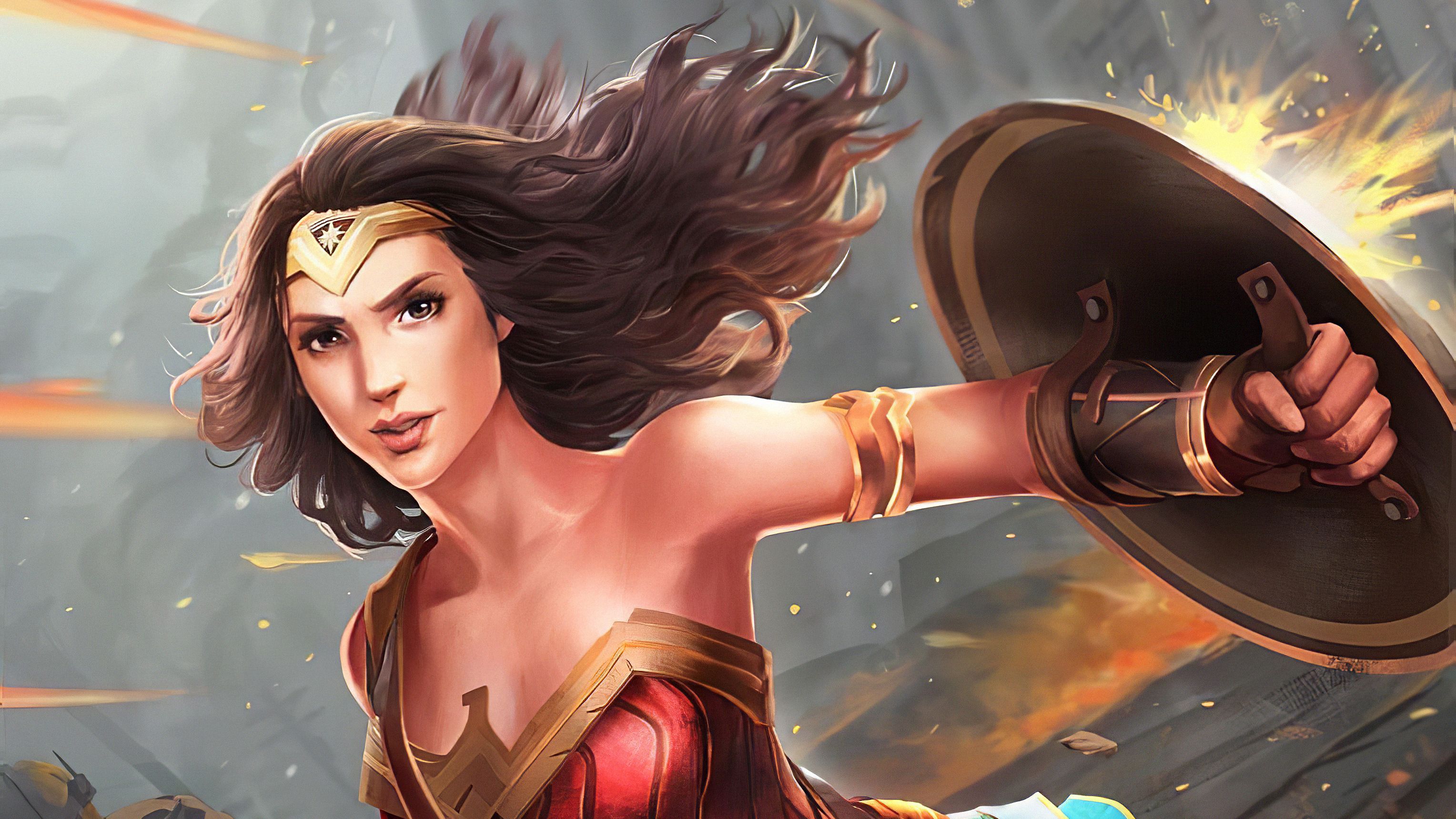 Wonder Woman Shield Art New, HD Superheroes, 4k Wallpaper, Image, Background, Photo and Picture