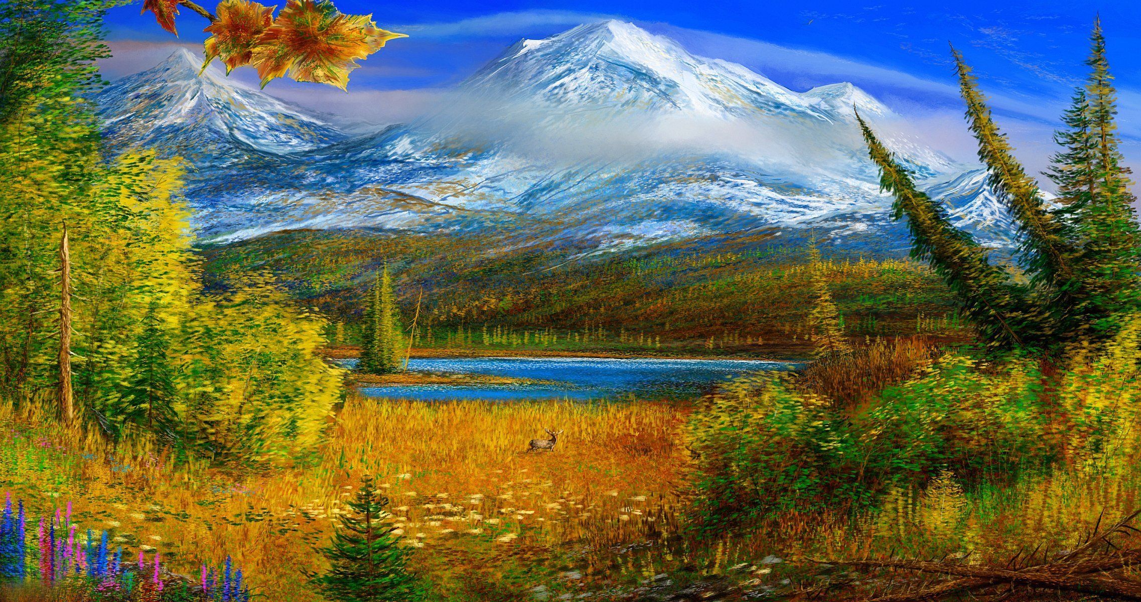 alaska autumn mountain. Autumn scenery, Nature paintings, Nature painting image
