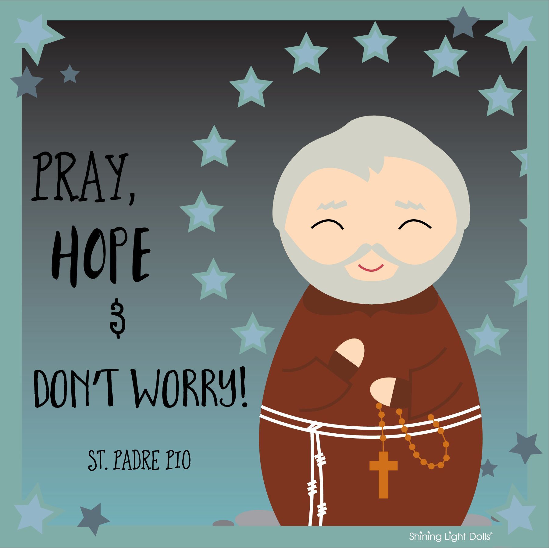 St. Padre Pio quote printable (free!) other Saints too! Pray, hope and don't worry. Catholic prayers, Catholic faith, Catholic saints