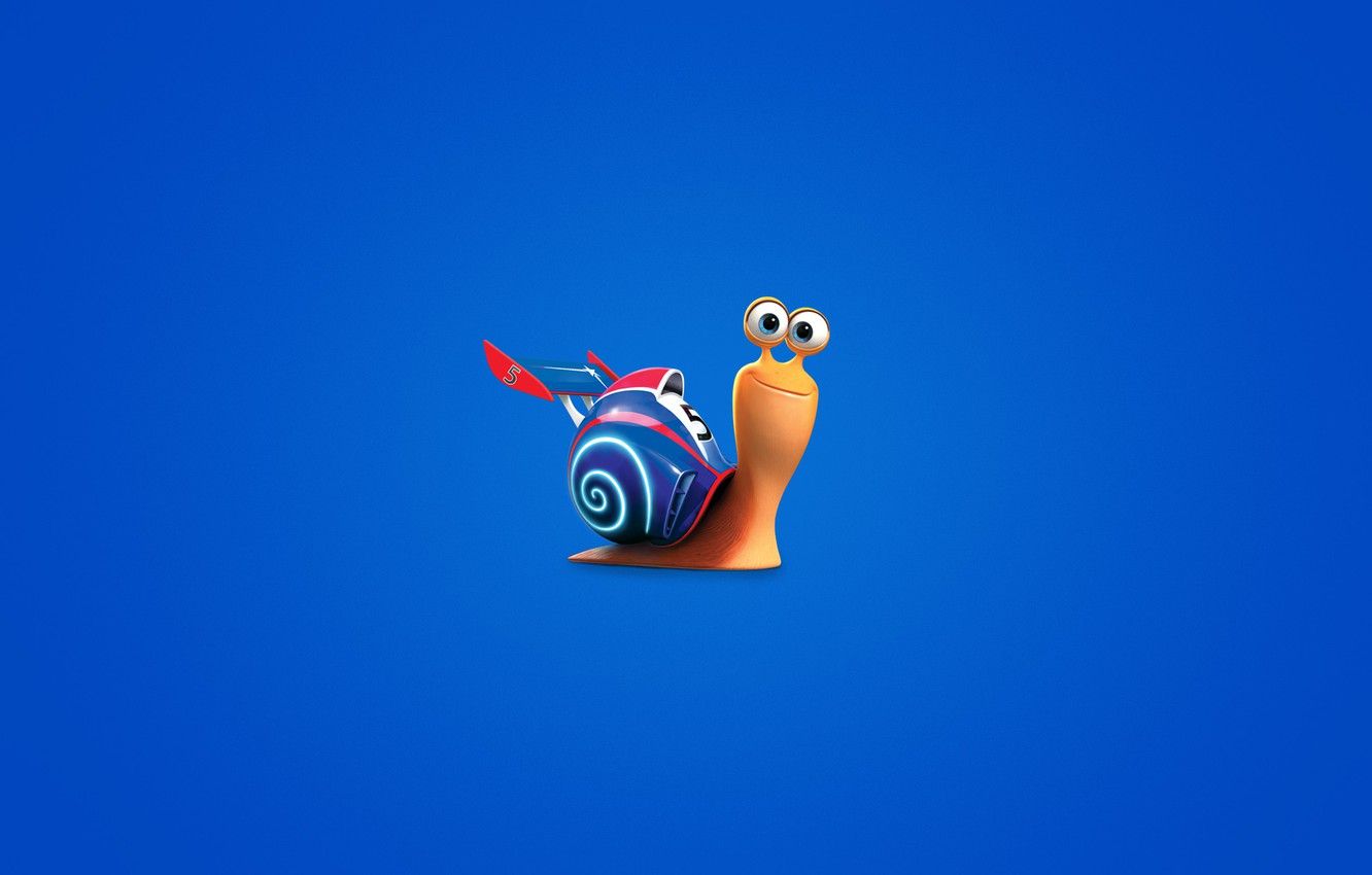 Wallpaper snail, minimalism, blue background, Turbo, Turbo, snail image for desktop, section минимализм