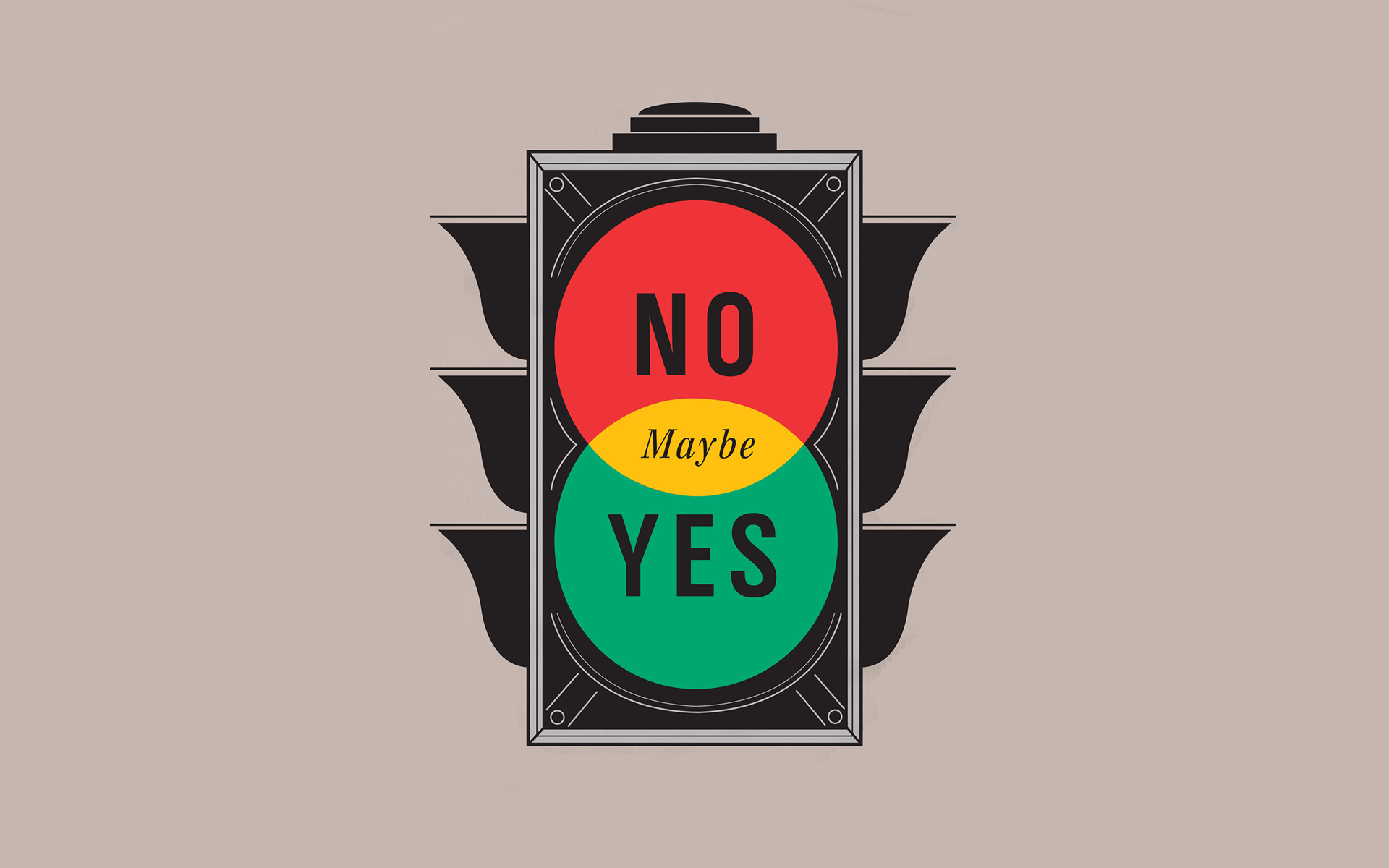 React Or Respond? The Institutional No Yes?. Traffic Light, Typography Artwork, Funny Wallpaper