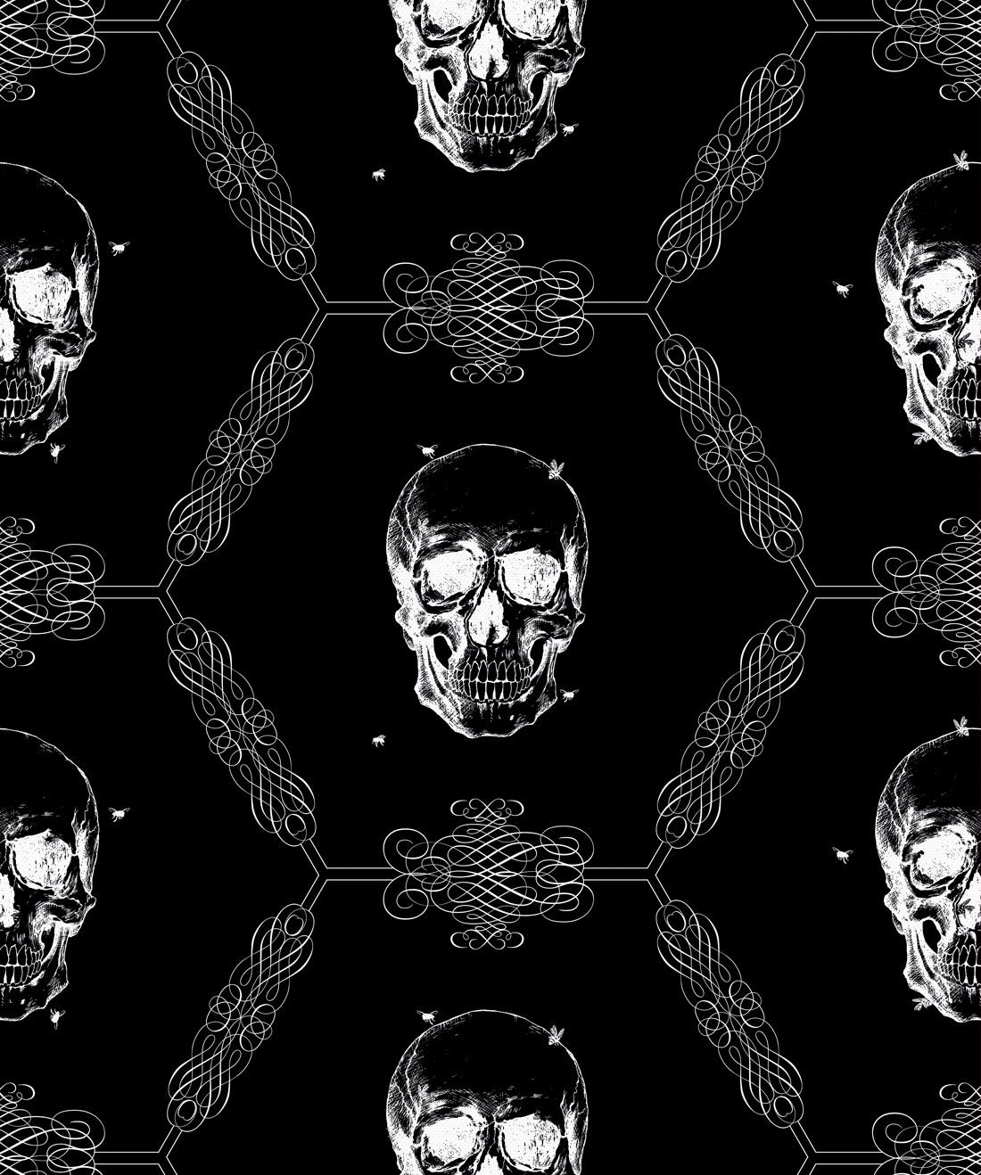 Skull & Bee Gothic Wallpaper, Kingdom Home. Milton & King