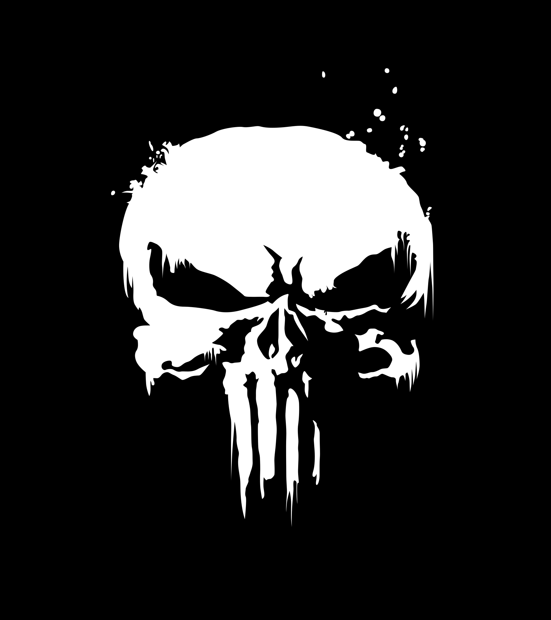 Download 1920x2160 Punisher, Black And White, Logo, Skull Wallpaper