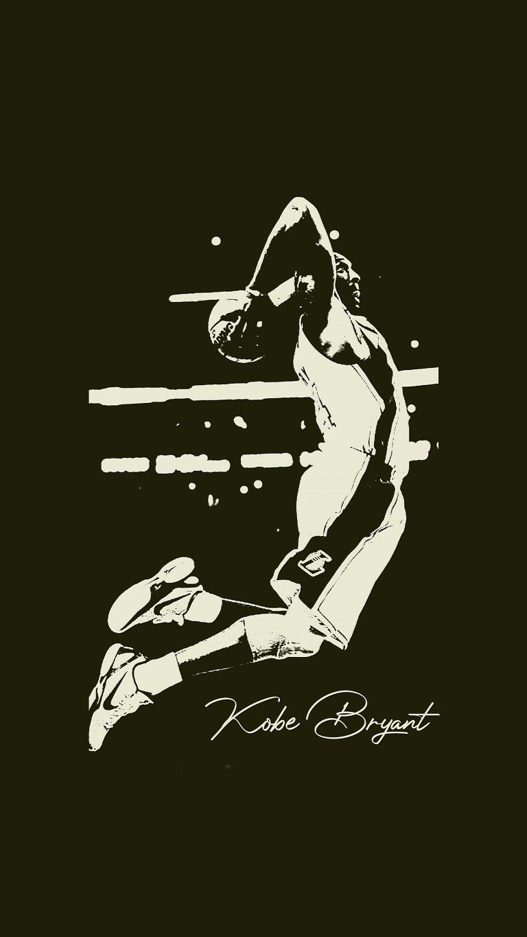 Kobe Bryant Black and White NBA Android Mobile Wallpaper ⋆ Traxzee