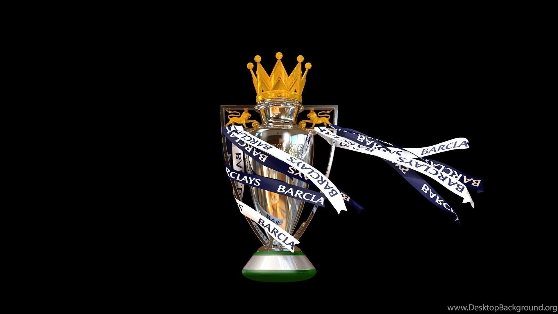 English Premier League Trophy 2015 2016 3D Model Animated Rigged. Desktop Background