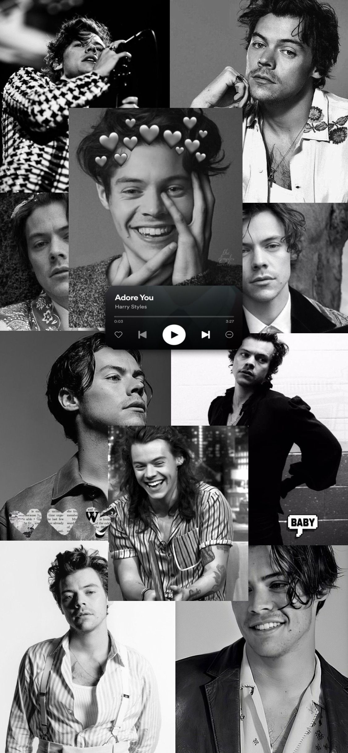 black and white aesthetic harry styles wallpaper