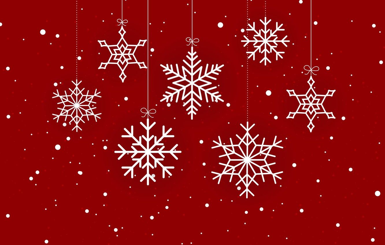 red snowflakes background