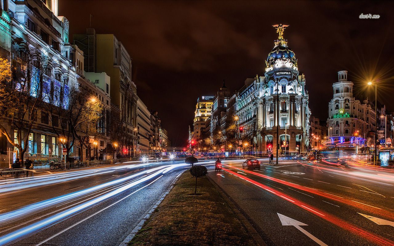 Madrid by night HD wallpaper