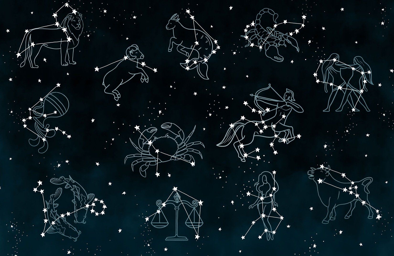 Horoscope Sign Wallpaper. Constellation Design. MuralsWallpaper. Constellations, Aquarius constellation tattoo, Zodiac constellation art