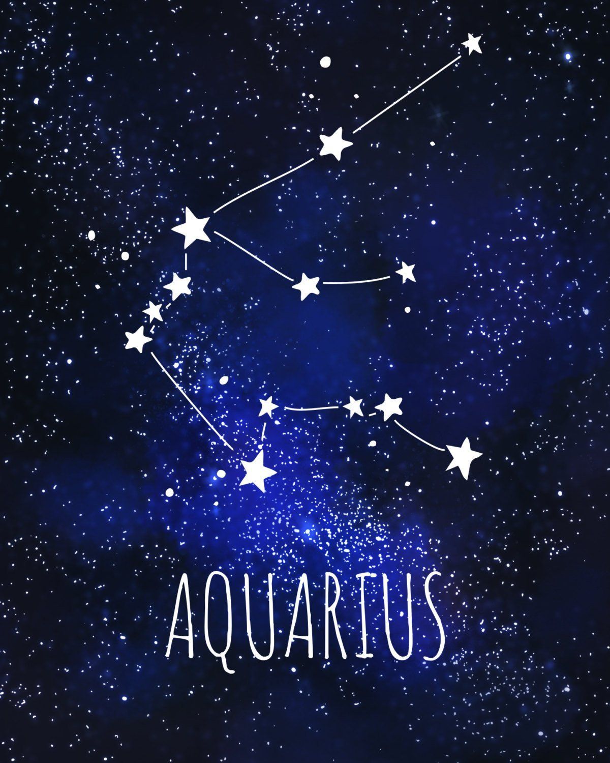 Aquarius Art Print Wall Art Print Birthday Present, Constellation, Zodiac, Stars, Astrology Print. Aquarius art, Aquarius aesthetic, Aquarius constellation