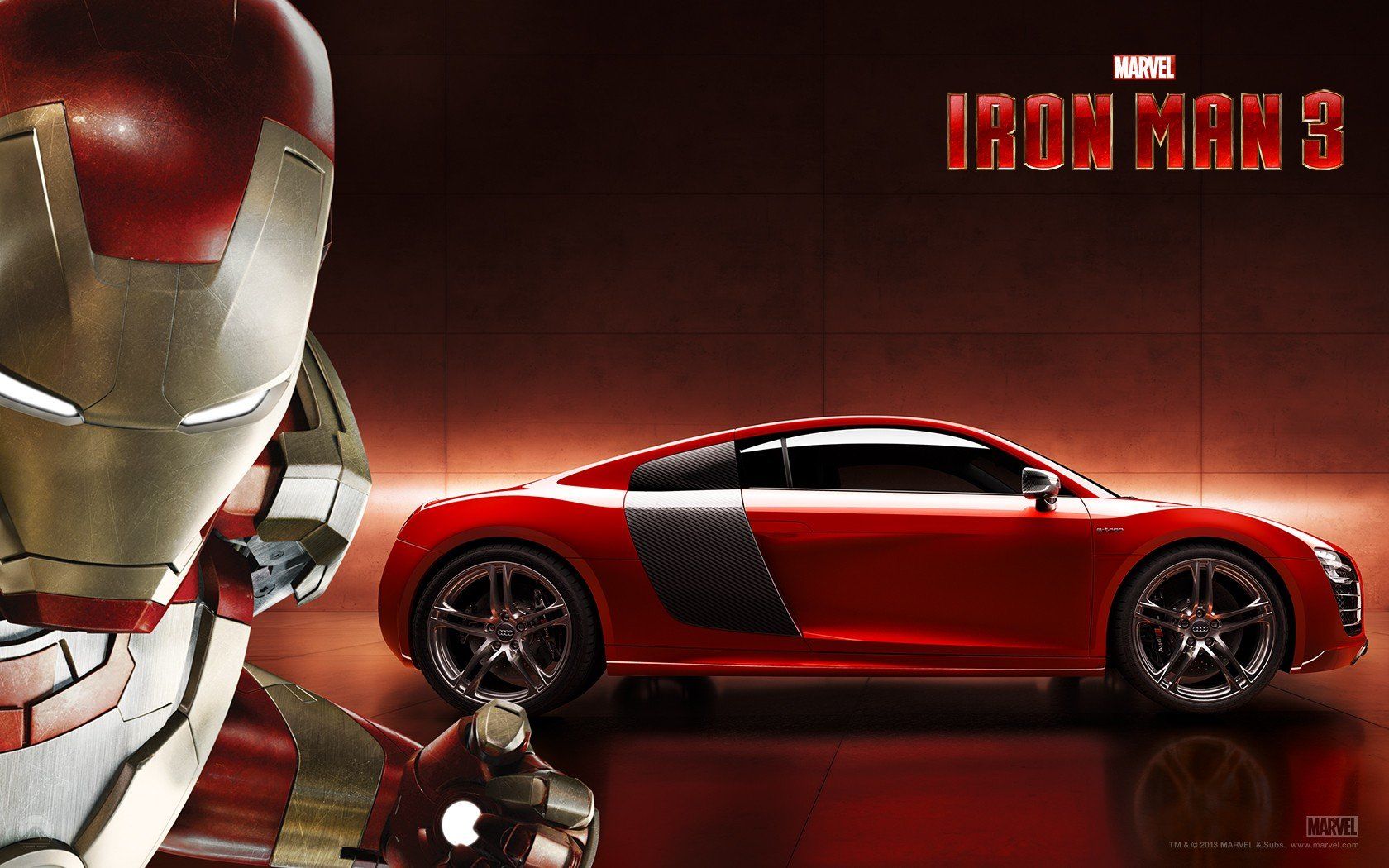 Iron Man Audi Marvel Comics Iron Man 3 Audi E Tron Wallpaperx1050