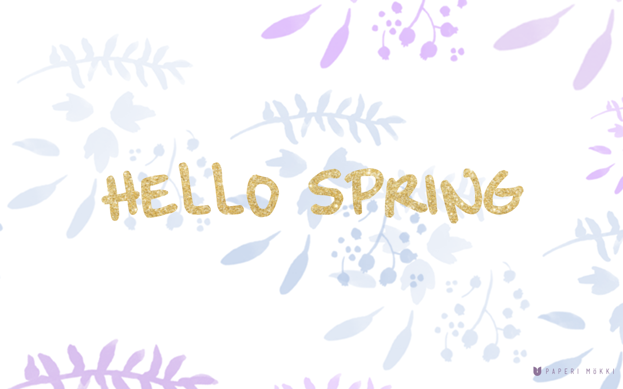 Paperi Mökki Hello Spring Desktop Wallpaper. Spring desktop wallpaper, Hello spring, Desktop wallpaper