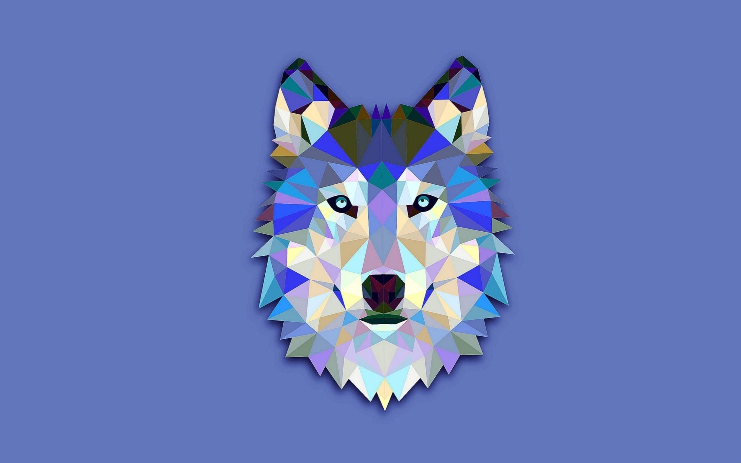 Blue Wolf Abstract Wallpaper