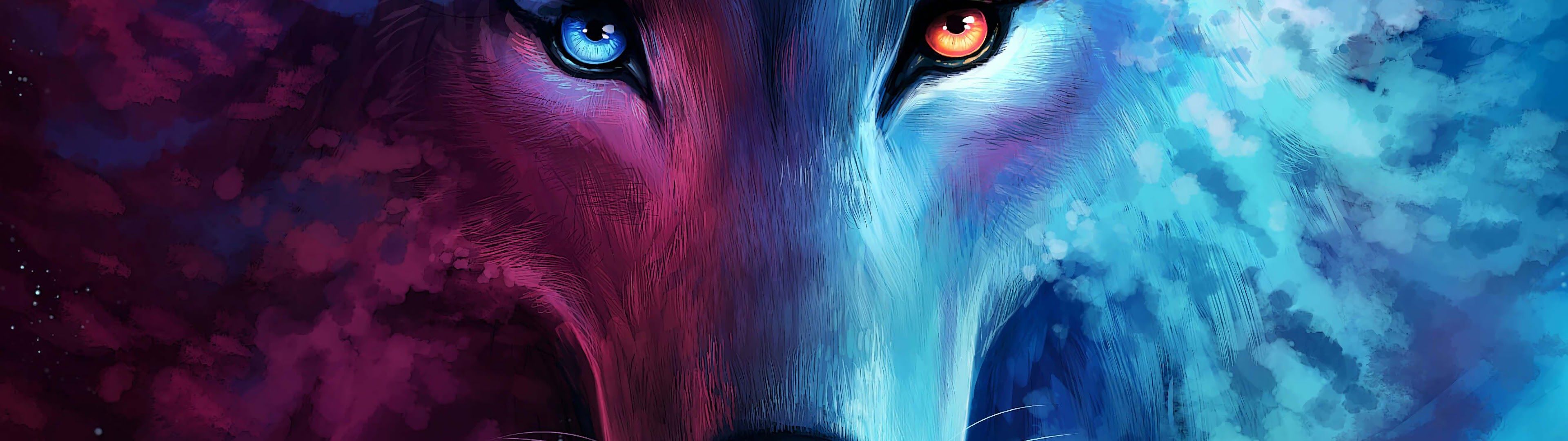 Wolf, Fantasy, Art, 4k, And Blue Wolf