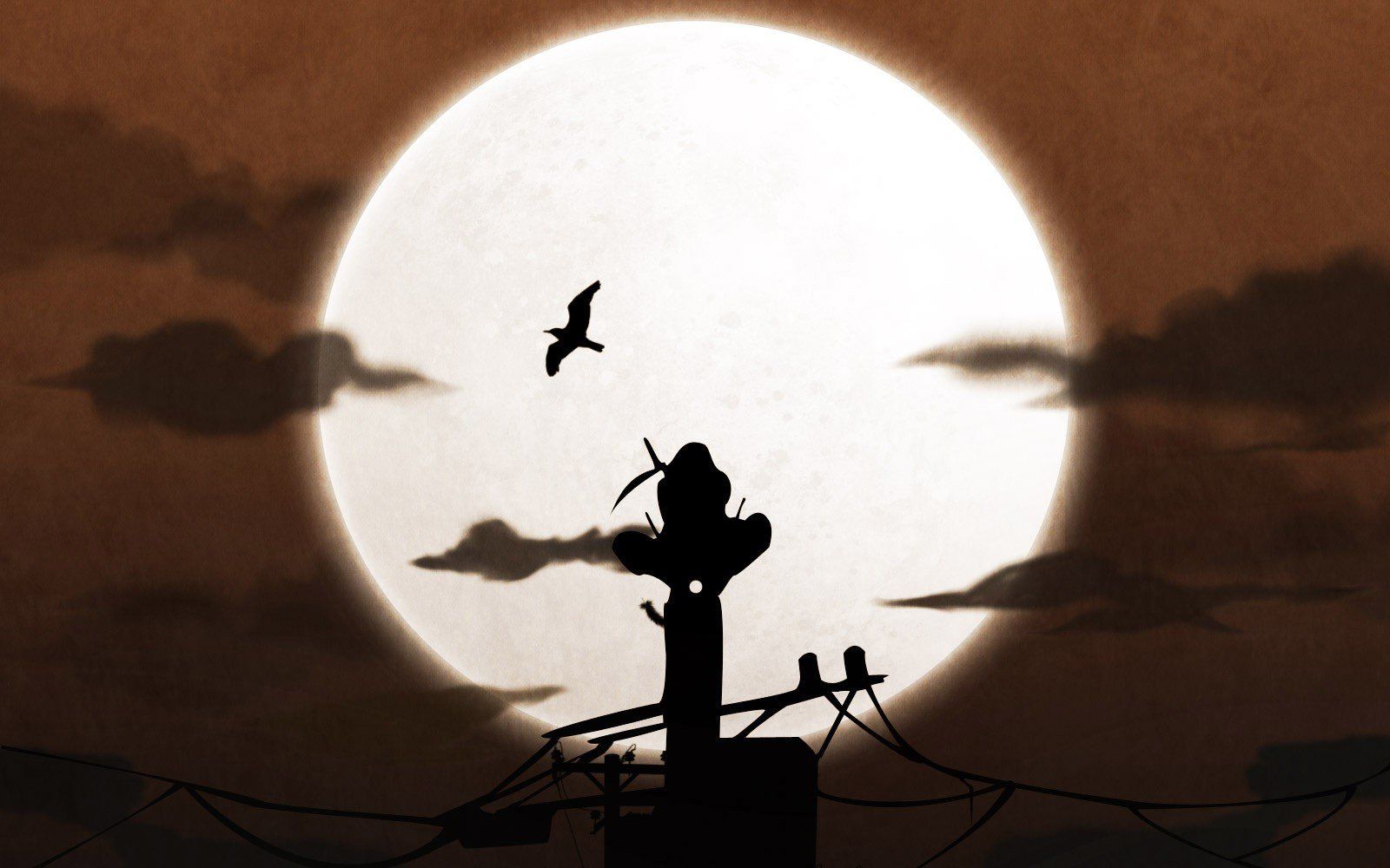 Uchiha Itachi, Silhouette, Moon HD Wallpapers / Desktop and Mobile Image &a...