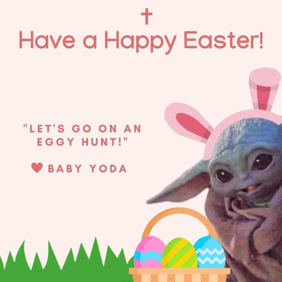 Happy Easter Baby Yoda, baby yoda meme group FB. Yoda, Yoda funny, Yoda image