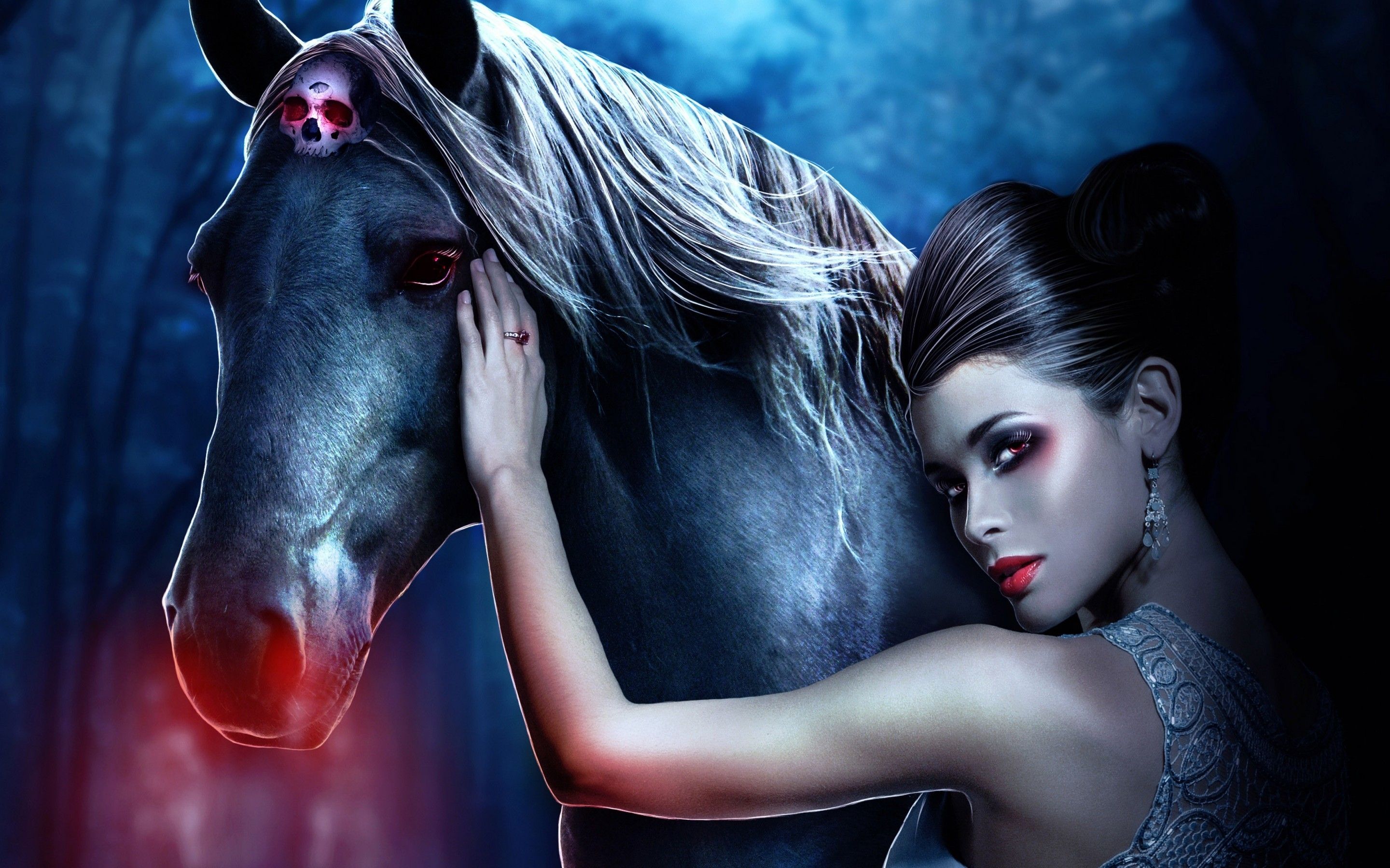 Beautiful Woman and Horse HD Wallpaper