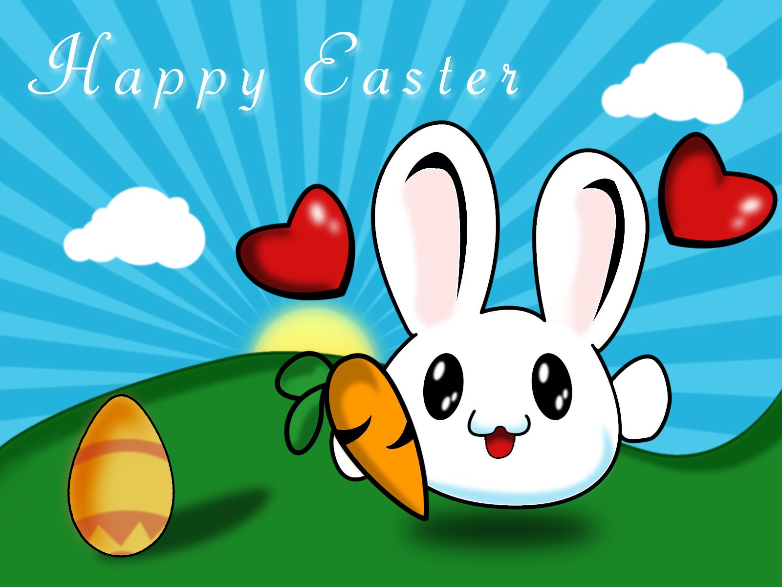 Happy Easter Bunny Picture Cartoon Wallpaper For Computer