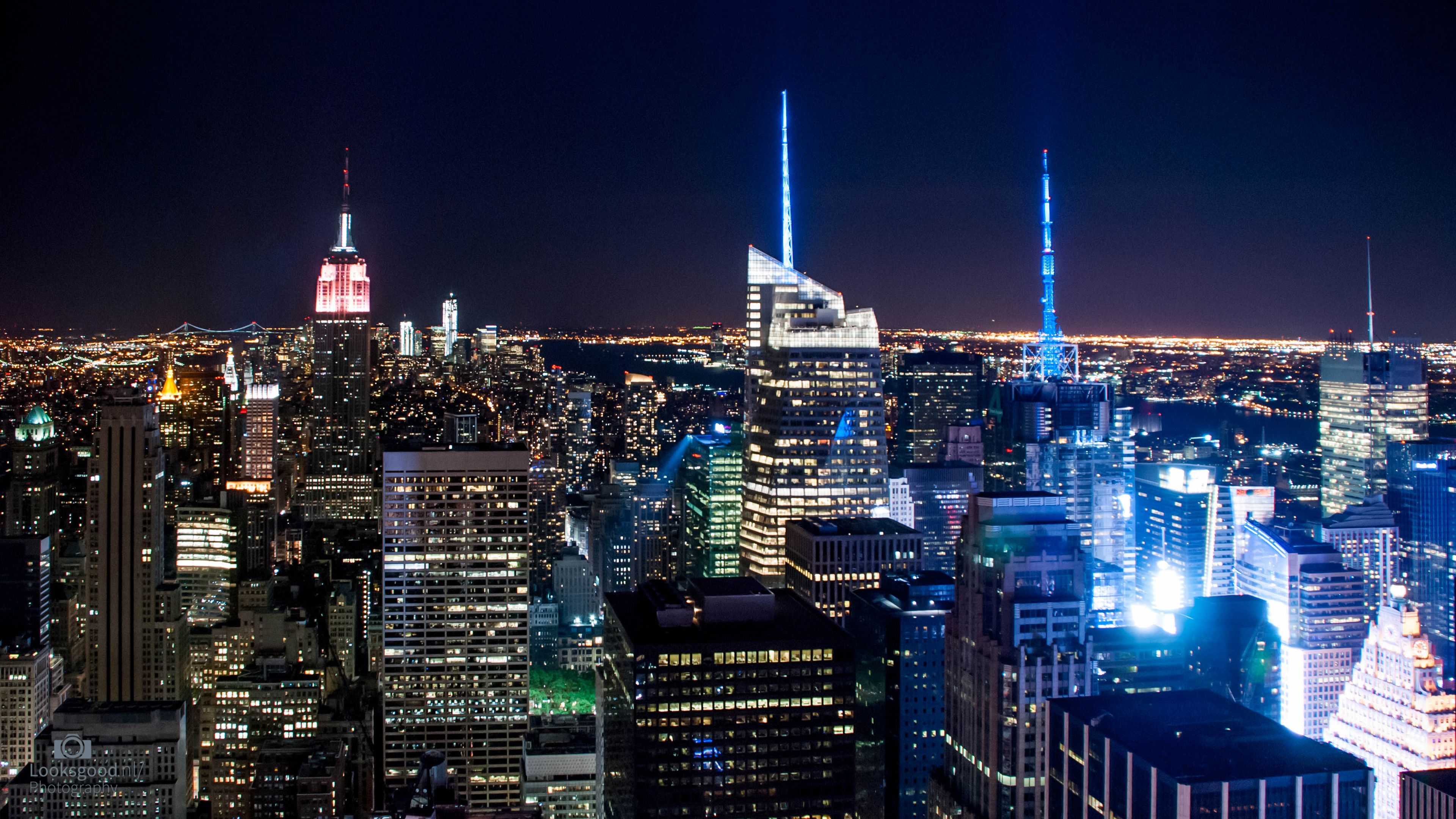 New York Skyline At Night 4k Wallpaper Desktop Background HD Wallpaper