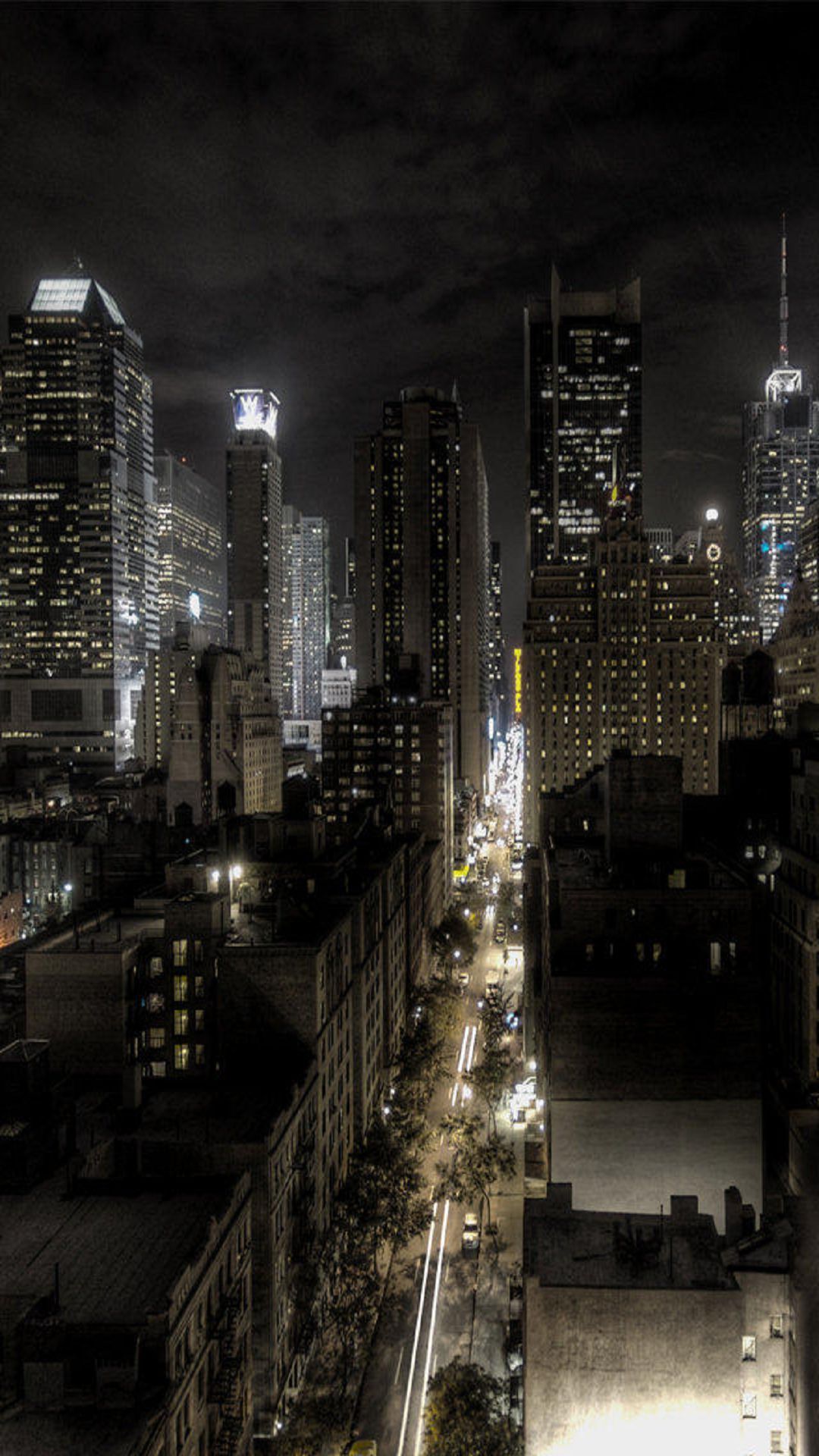 New York Night Skyline Android Wallpaper free download