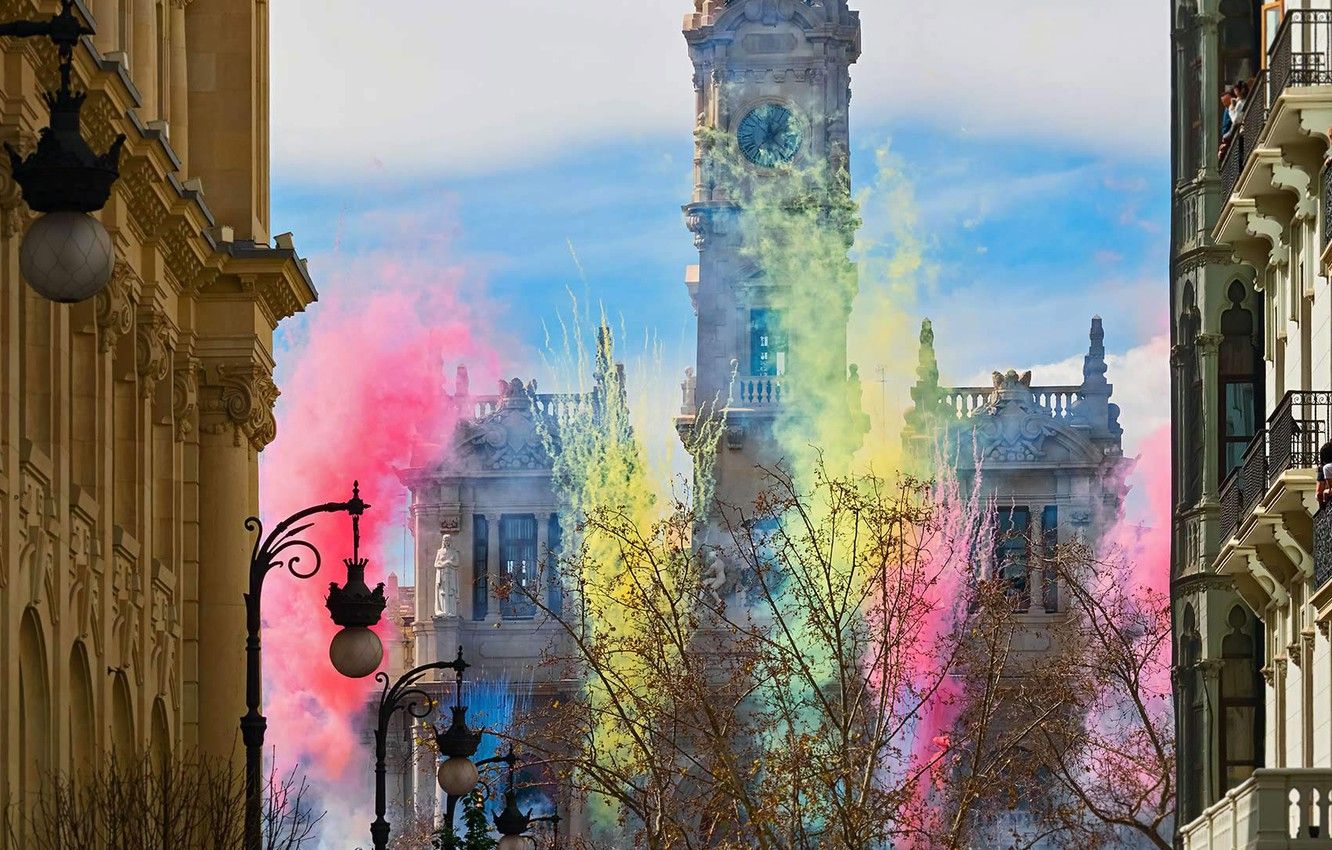 Wallpaper Spain, Valencia, Fallas image for desktop, section праздники
