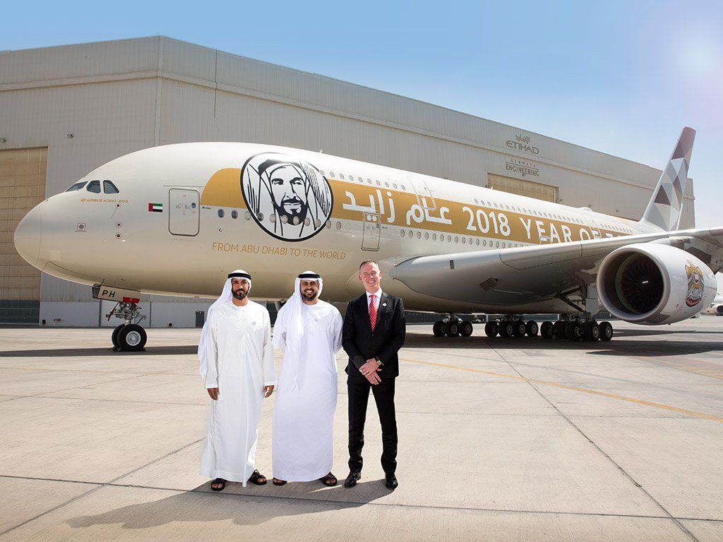 Etihad Airways Unveils Special A380 Livery for the Year of Zayed