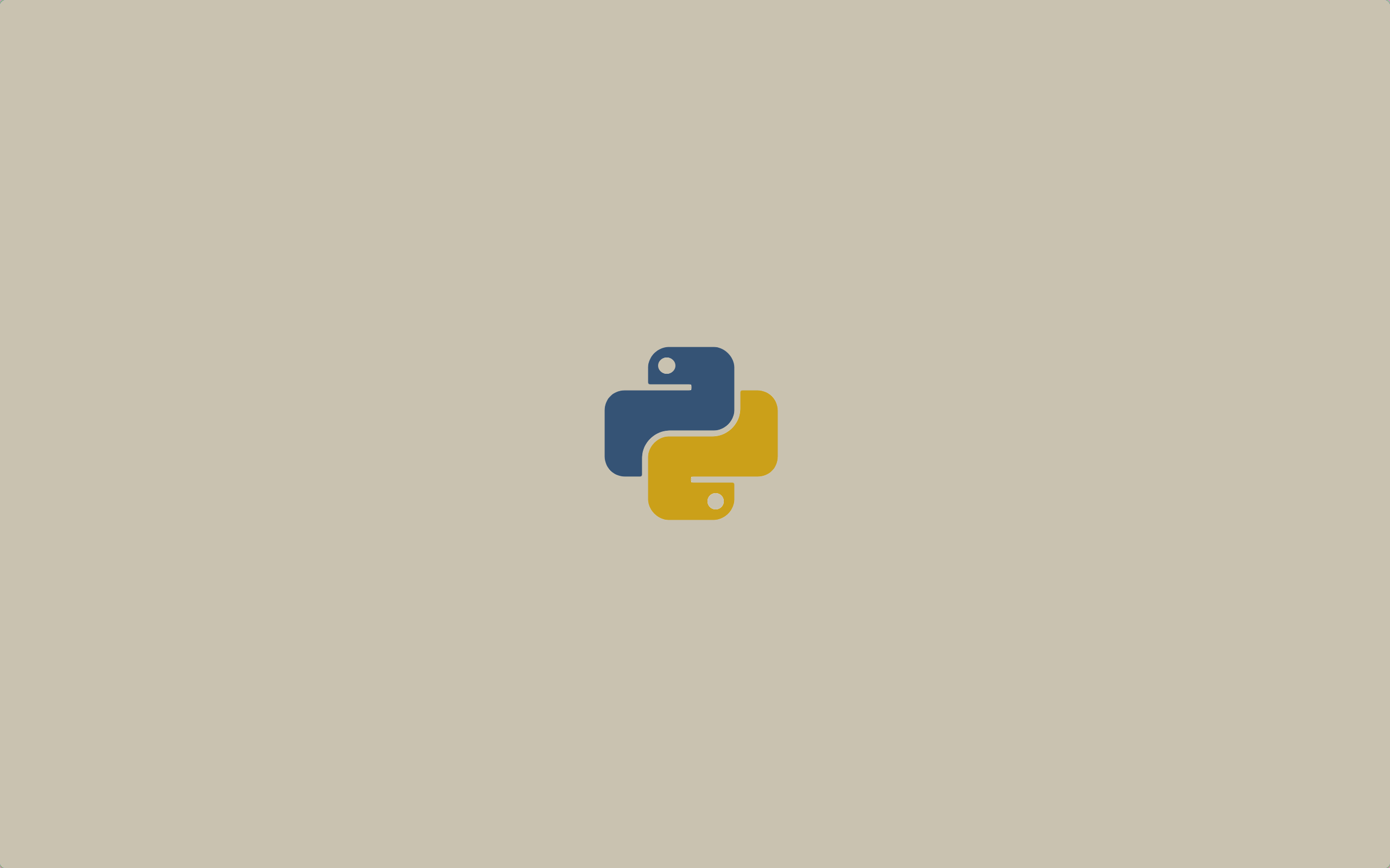 Python Programming Beige Background Beige Blue Yellow Minimalism Logo Wallpaper:2560x1600