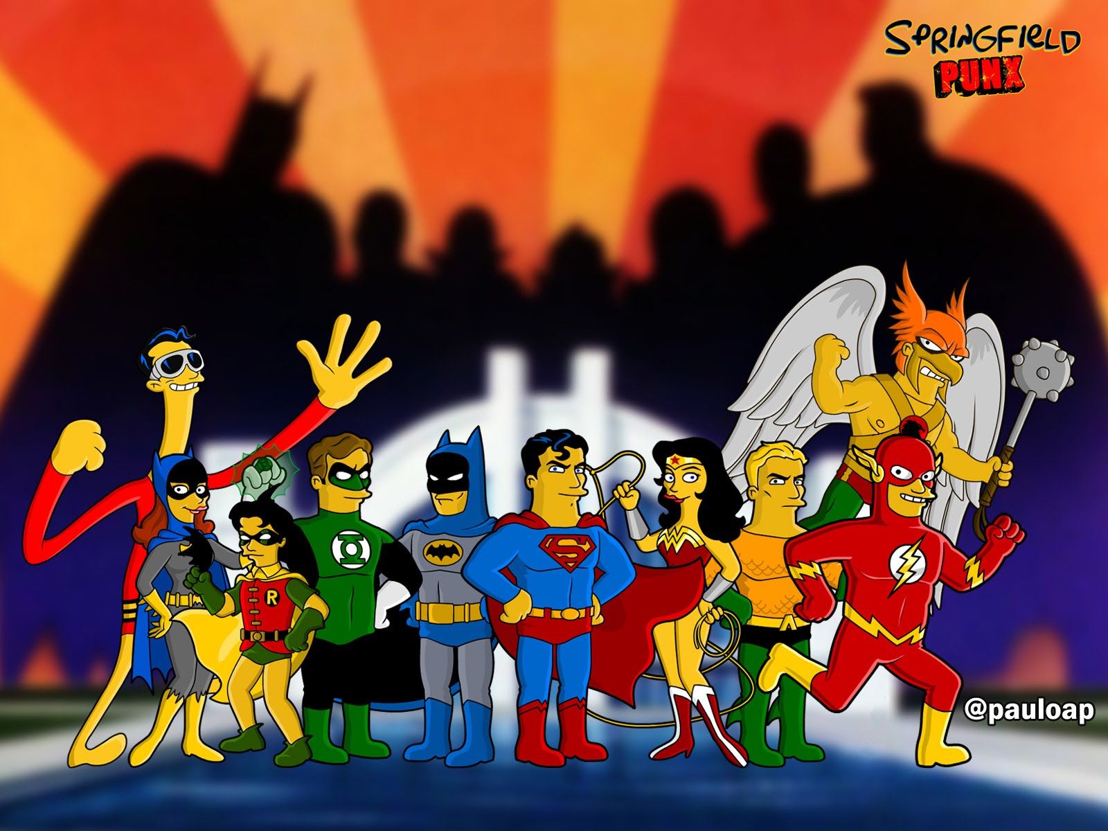Springfield Punx: DC Comics Heroes Wallpaper