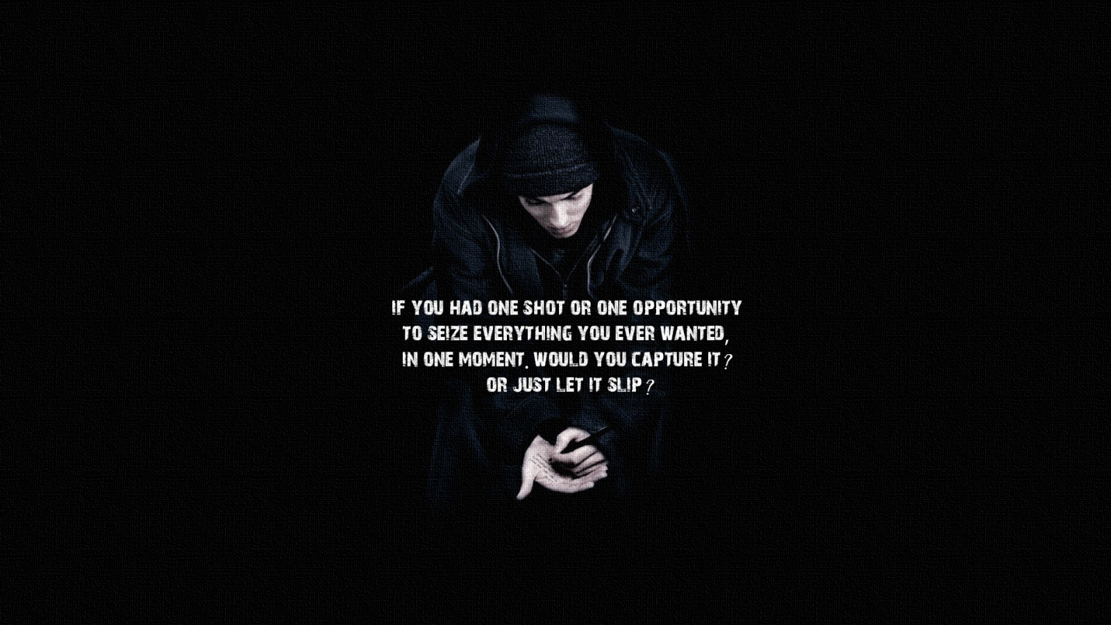 Wallpaper, men, typography, music, hip hop, motivational, rap, brand, lyrics, Eminem, darkness, screenshot, album cover 1920x1080
