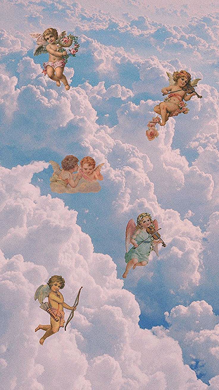 aesthetic fondos #angels #Edit #nikaxtmb angels (edit by nikaxtmb) angels blue sky aestethic. Angel wallpaper, Aesthetic pastel wallpaper, Aesthetic wallpaper