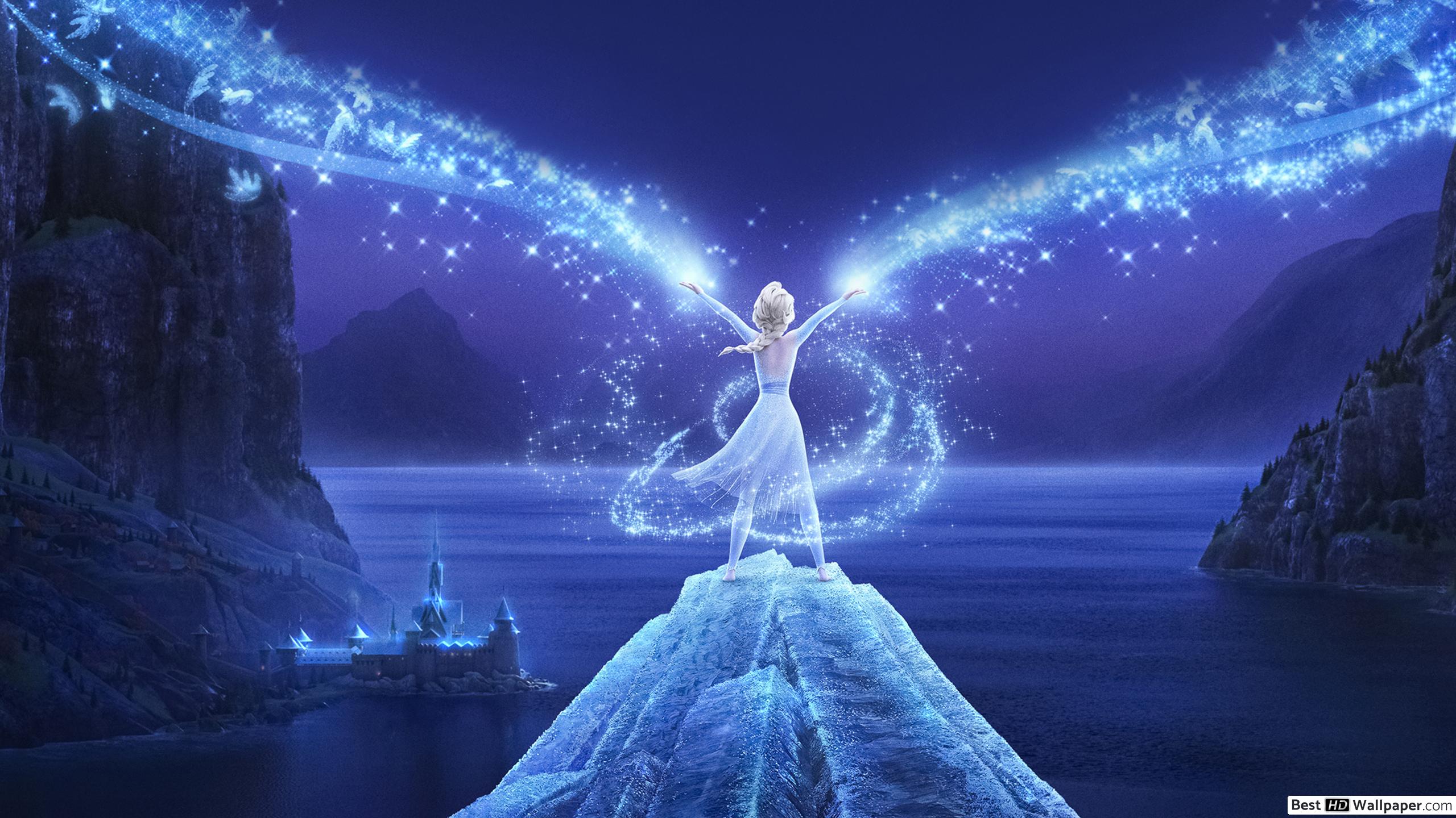 Elsa's magnificent ice power flurries through arendelle HD wallpaper download