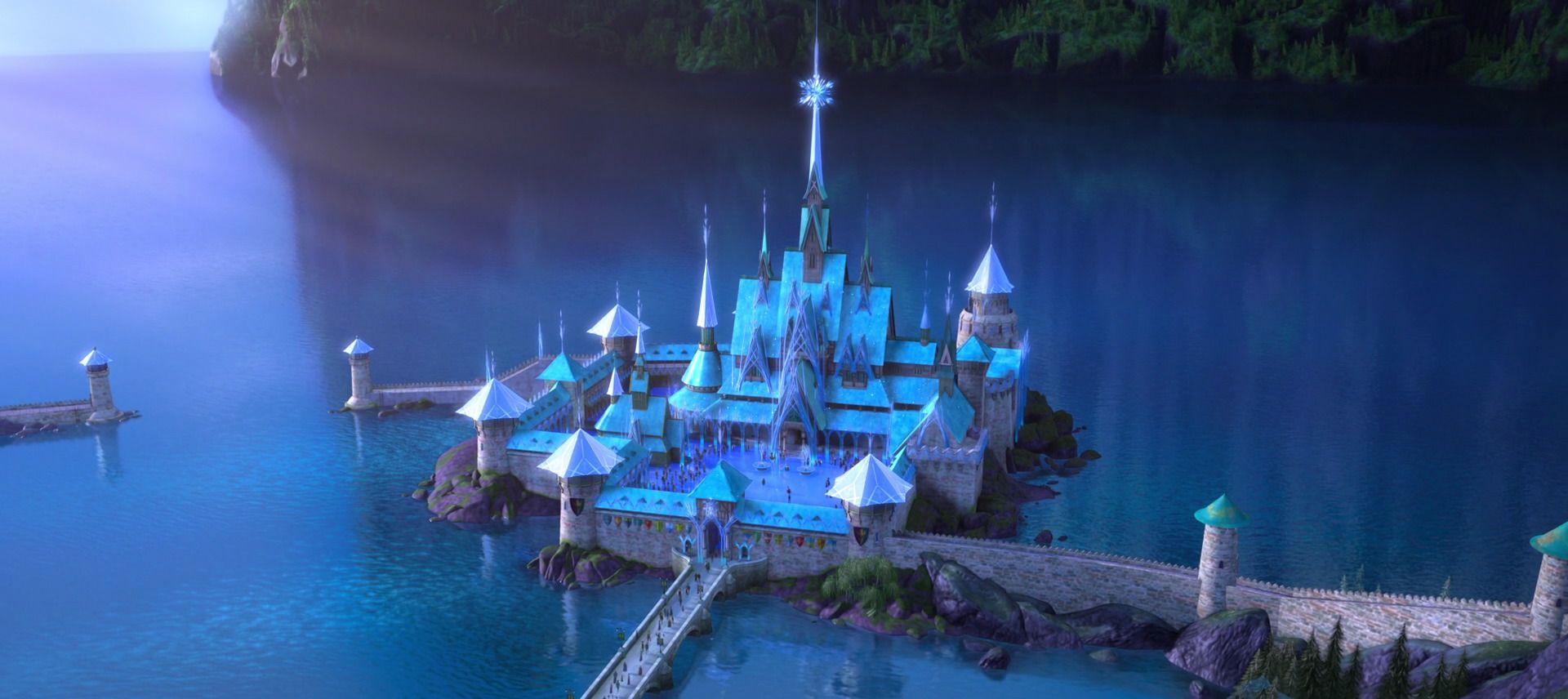 Frozen (2013) Screencaps.com. Frozen castle, Disney movies, Forest cottage