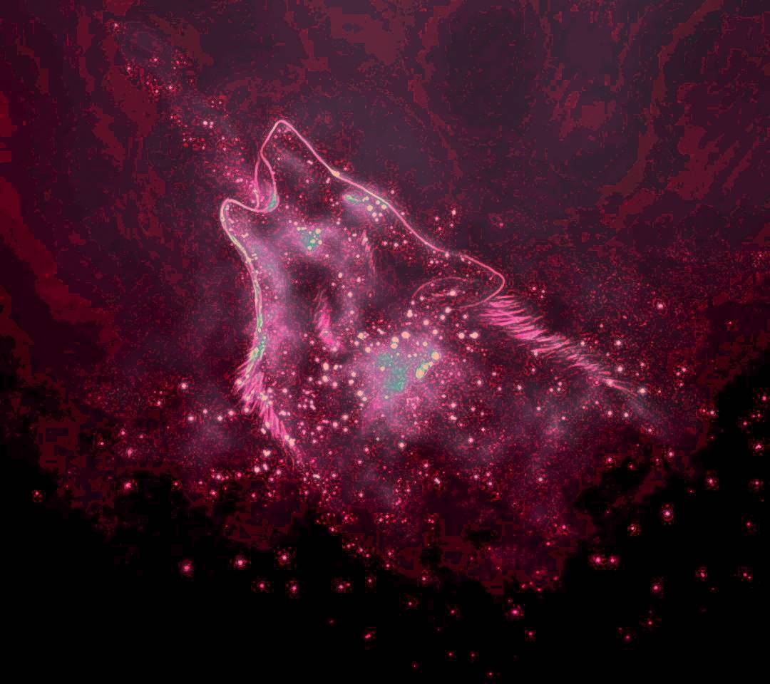 Pink Star Wolf wallpaper
