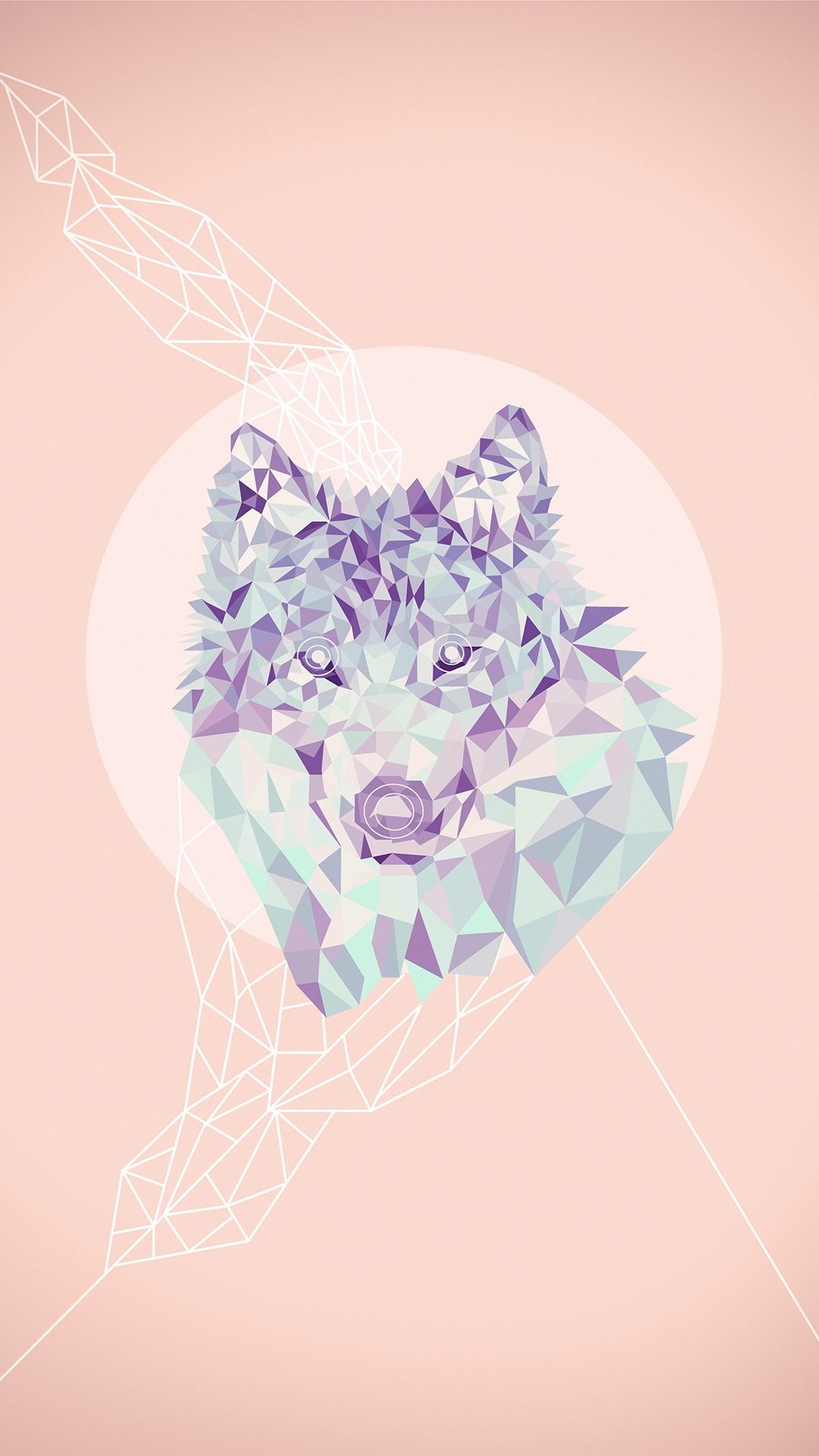 Pink pastel wolf wallpaper. Tribal wallpaper, Cute anime wallpaper, Geometric wolf